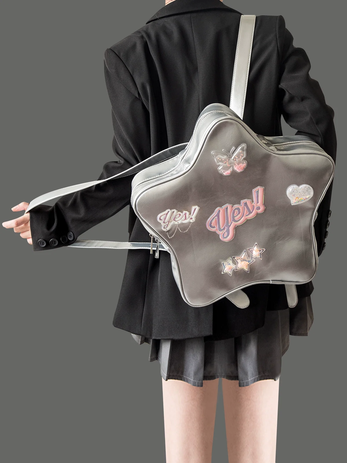 Butterfly Patch Star Shaped Shoulder Bag