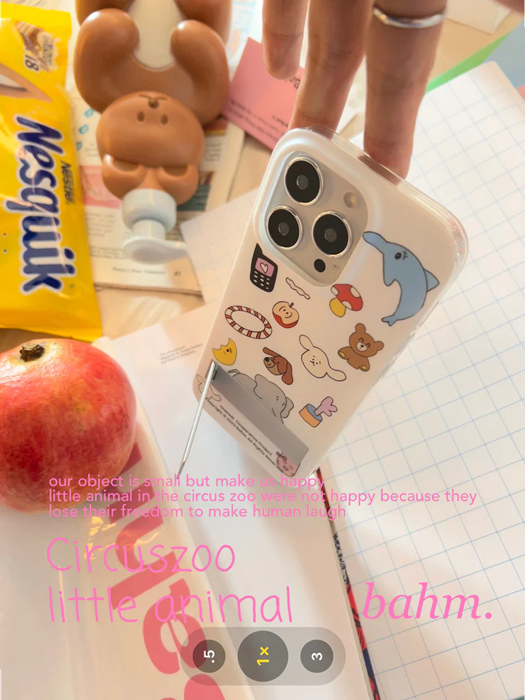 Cartoon Puppy Printed Stand Phone Case