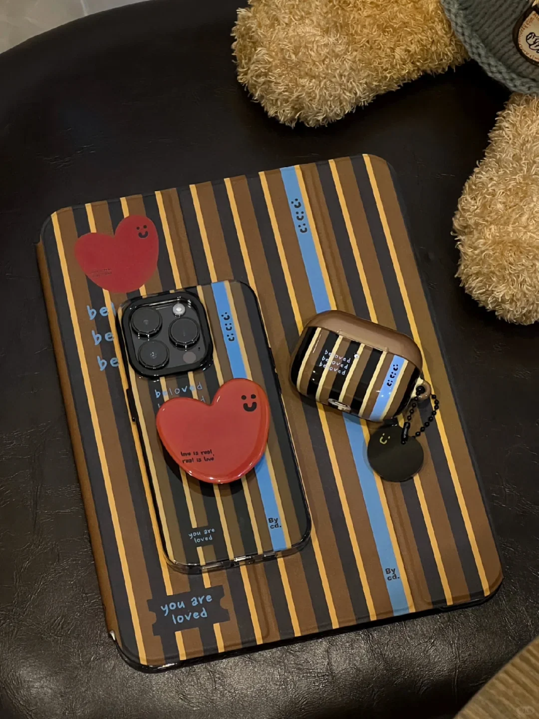 Black Brown Strip Phone Case