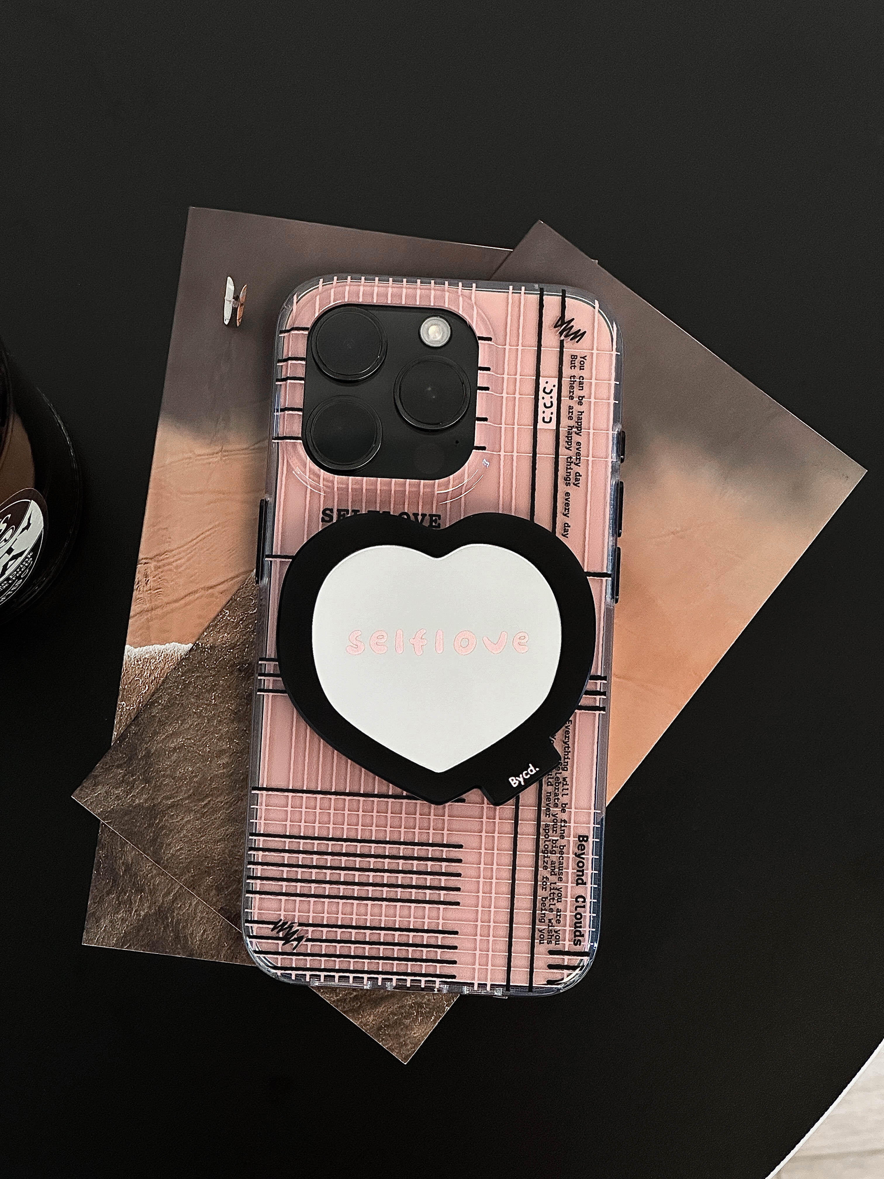 Selflove Pink Black Printed Phone Case