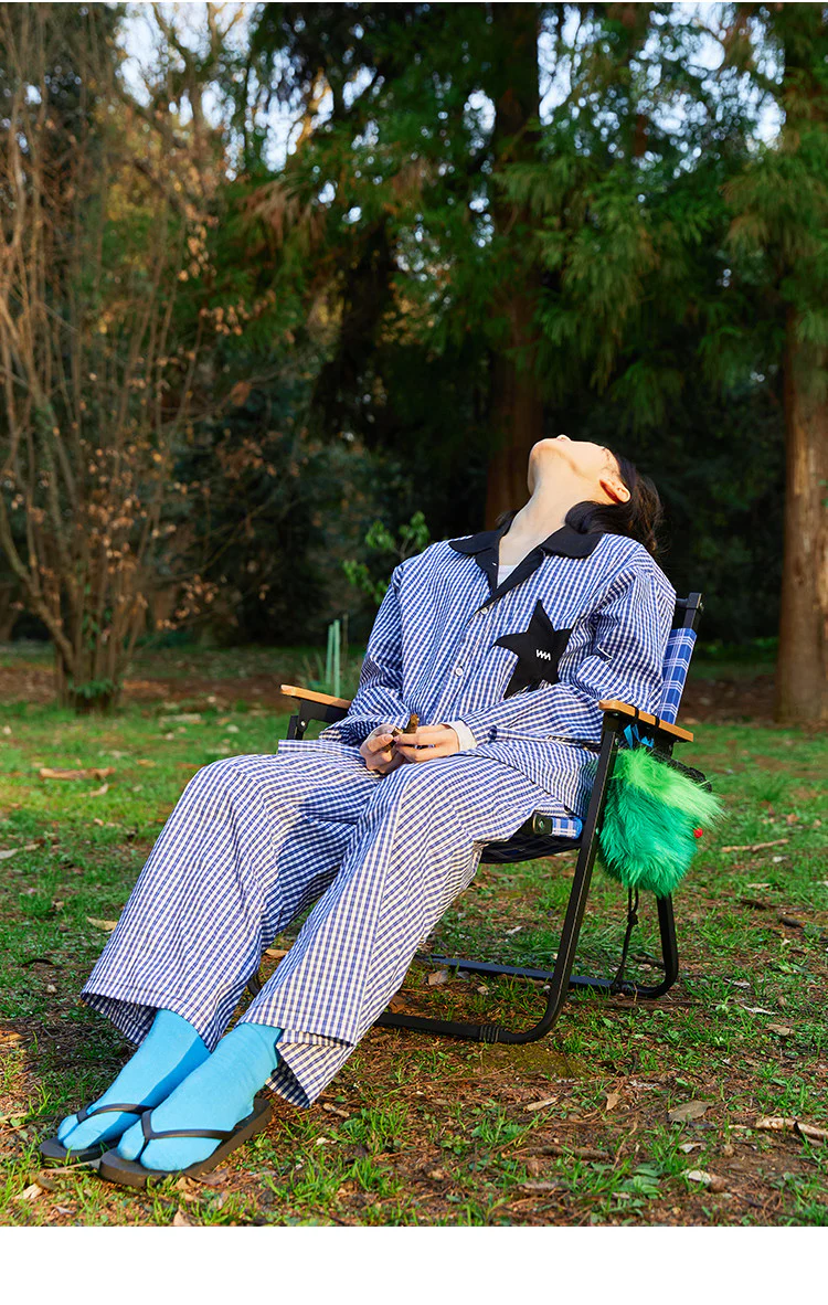 Plaid Foldable Outdoor Camp Chair