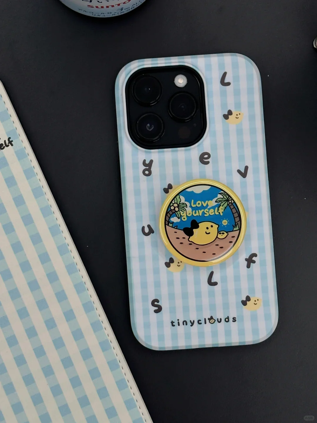 Blue White Plaid Printed Phone Case