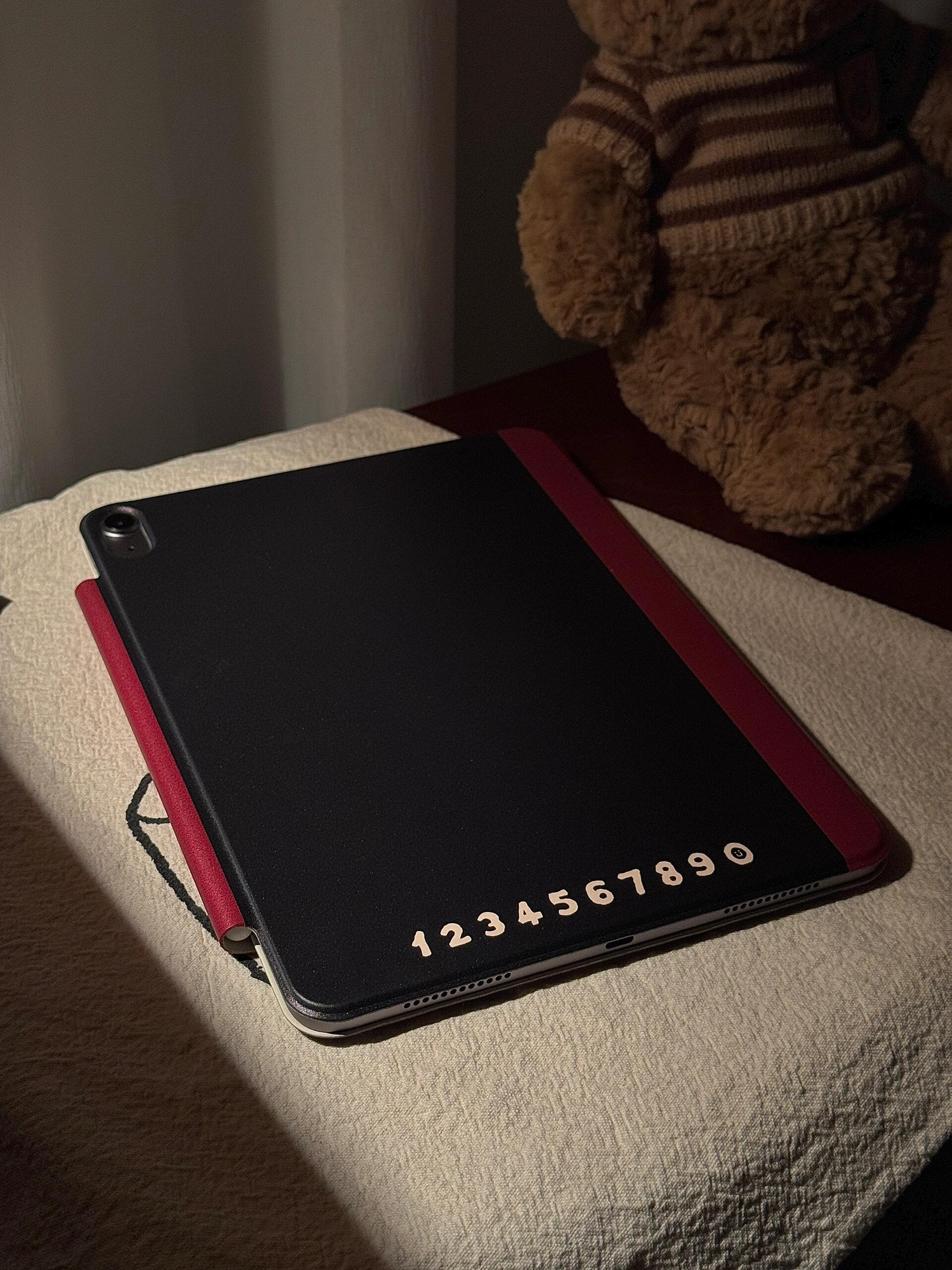 Black Red Number iPad Case