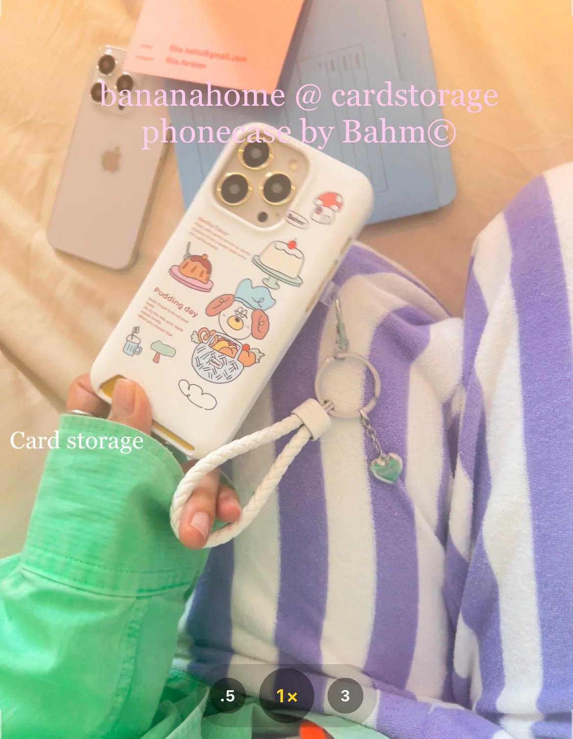 Cartoon Chef Puppy Printed Card Holder Phone Case