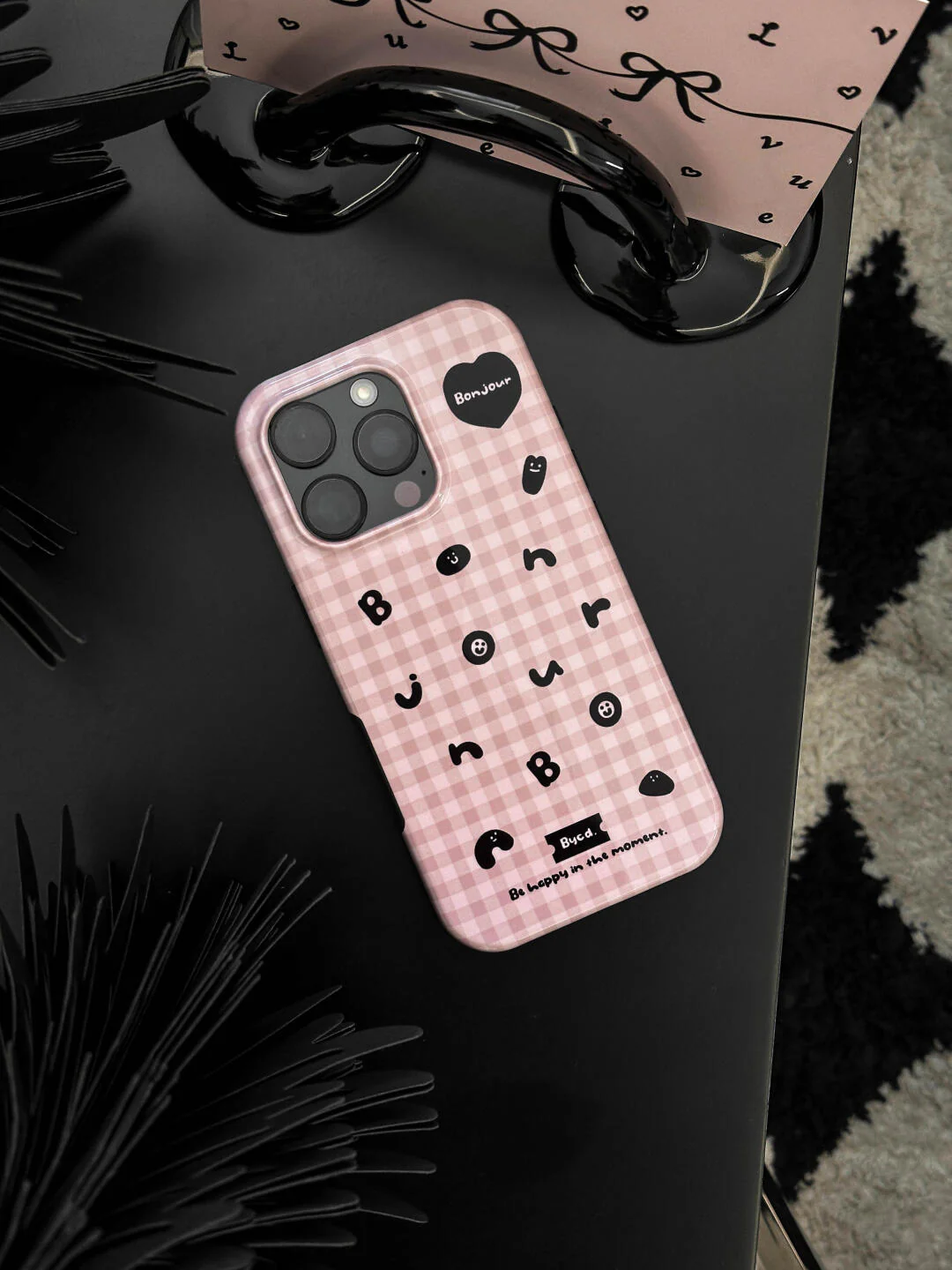 Alphabet Plaid Double Layer Phone Case