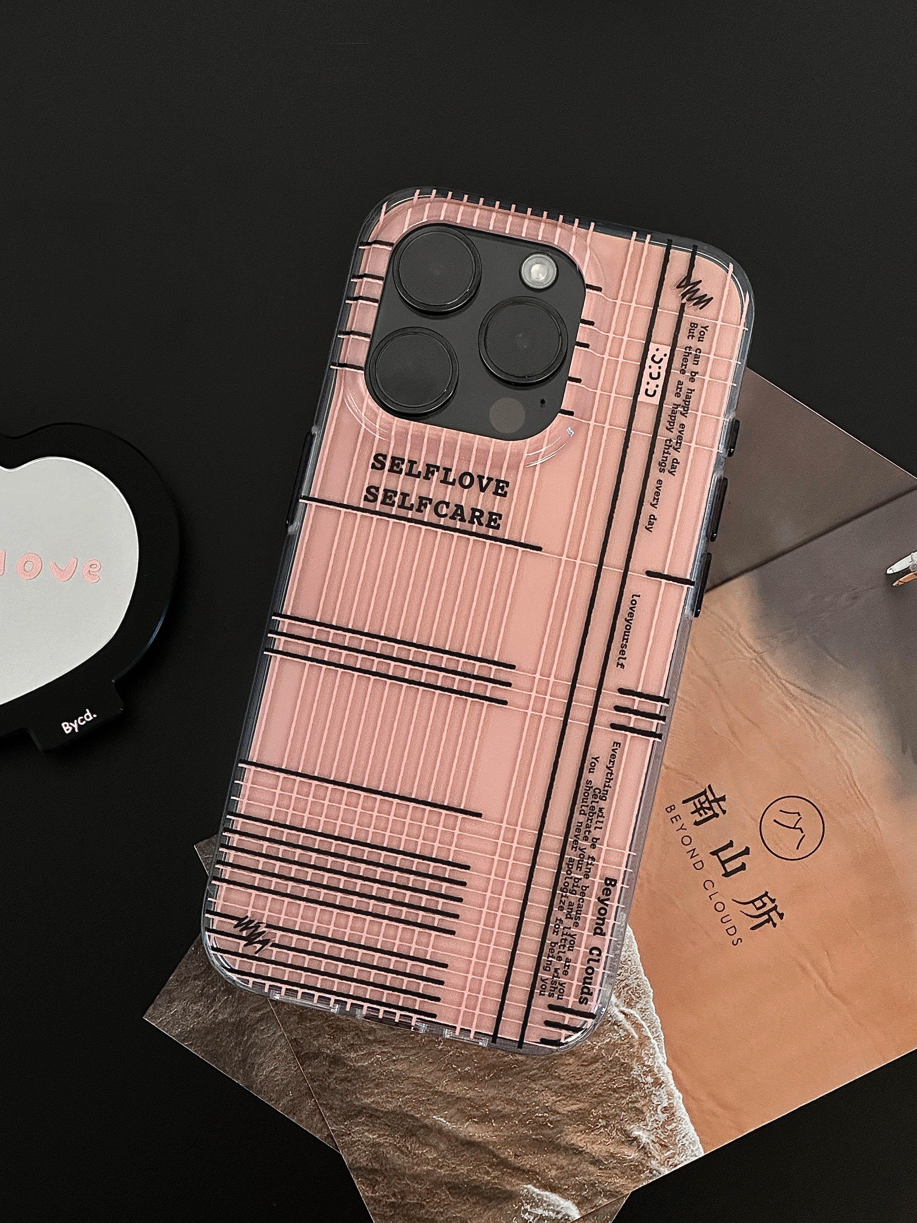 Selflove Pink Black Printed Phone Case