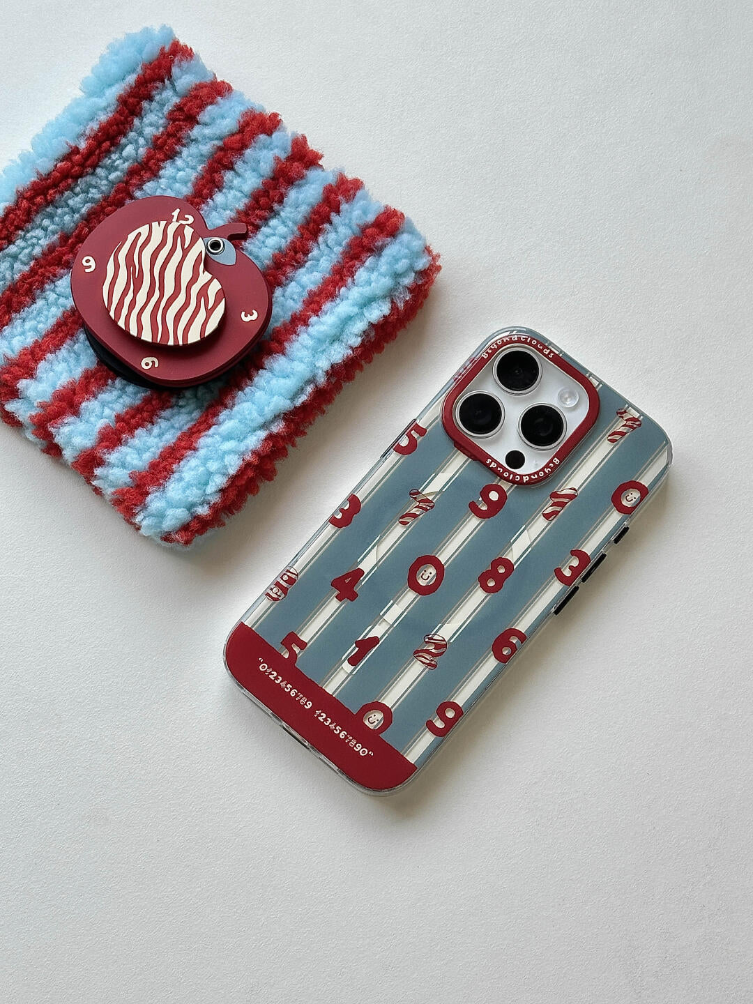 Red Apple Number Printed Phone Case