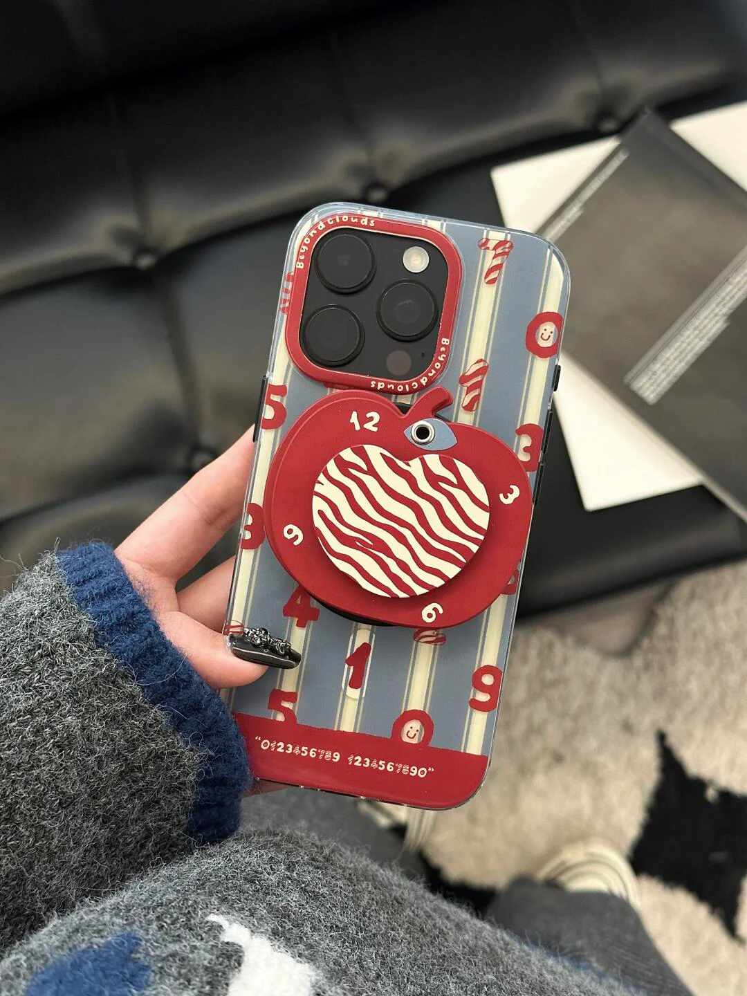 Red Apple Number Printed Phone Case