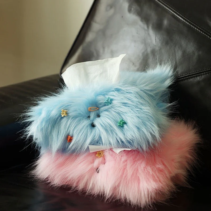 Cute Puppy Plush Tissue Box Cover