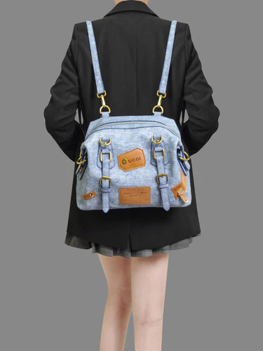 Retro Patch Rivet Shoulder Bag