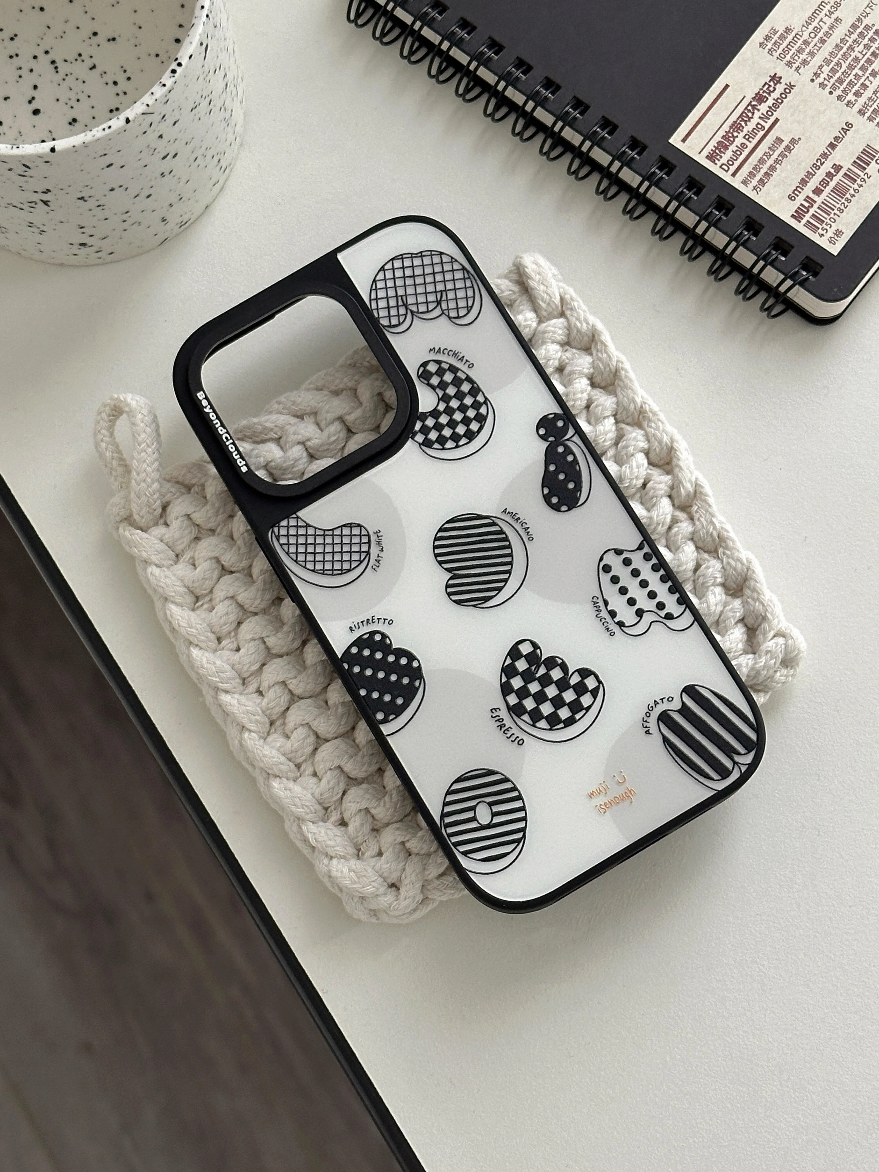 Black Letters Print Phone Case