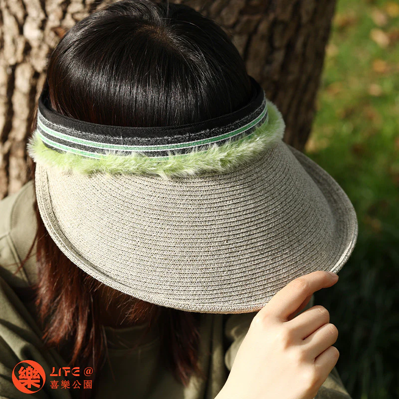 Braided Straw Half Visor Hat