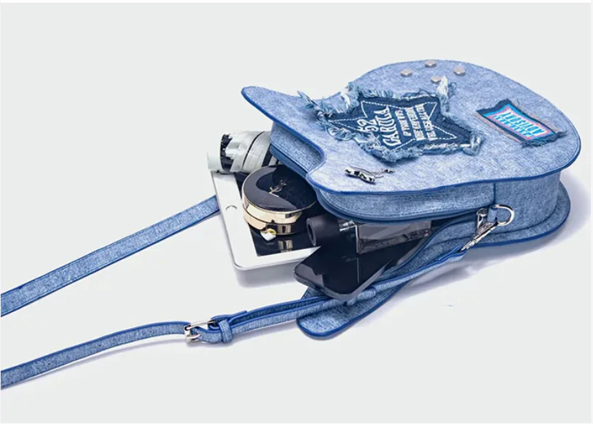 Guitar Shape Denim Backpack