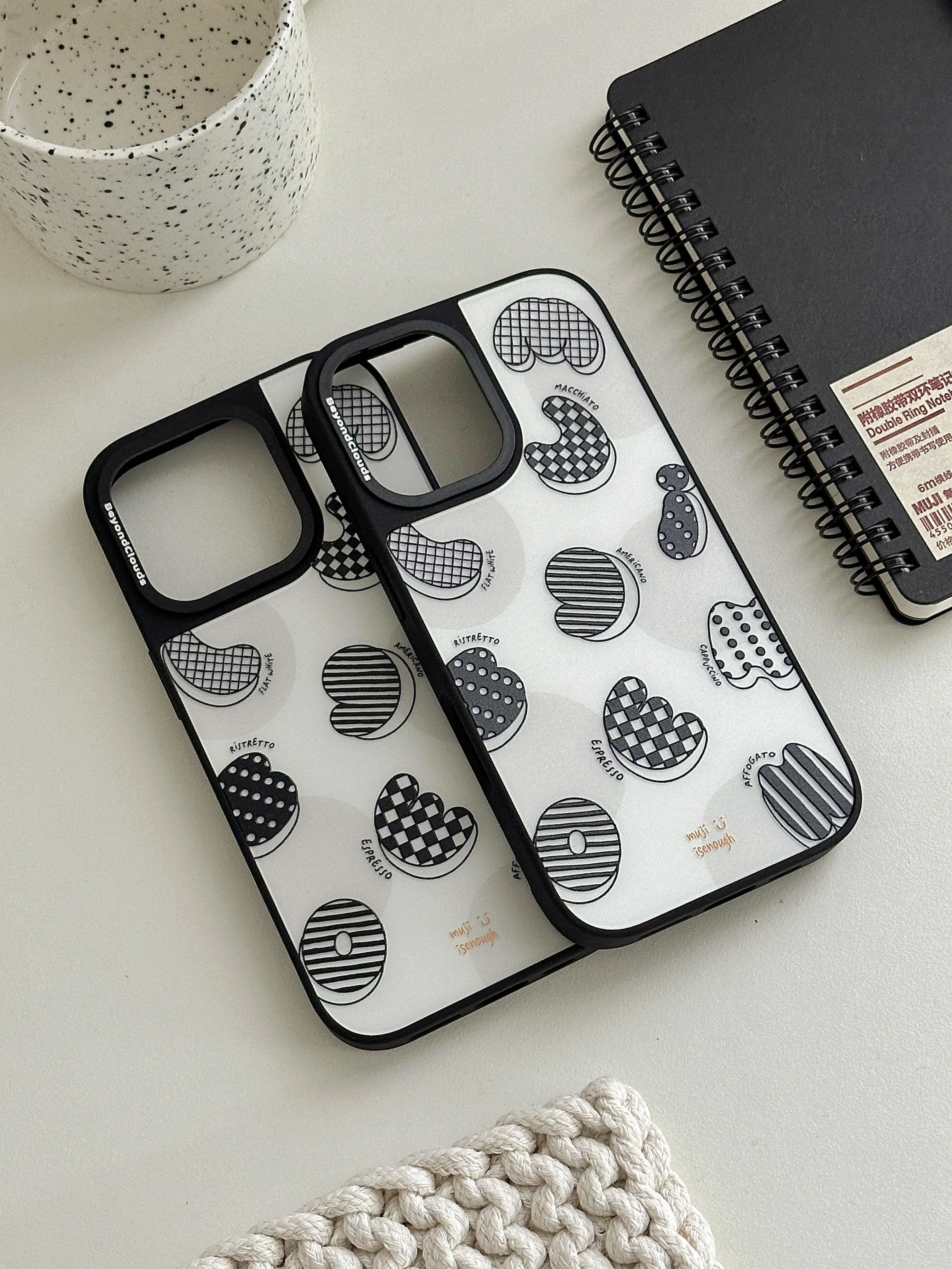 Black Letters Print Phone Case