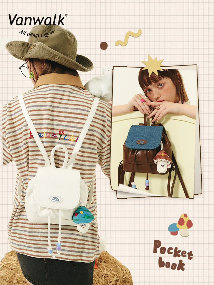 Spring Pasture Mushroom Doll Mini Bag