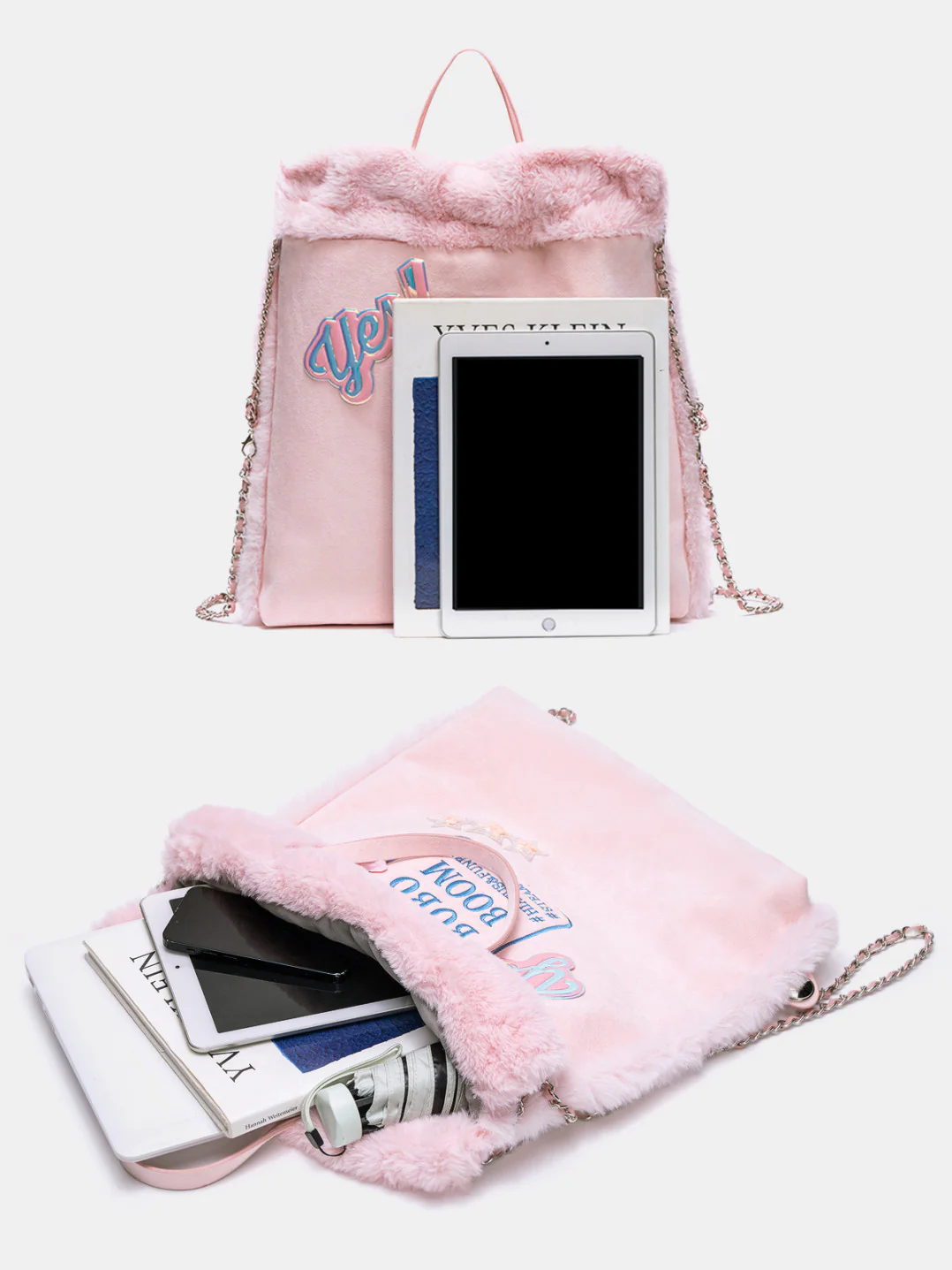 Pink Plush Backpack