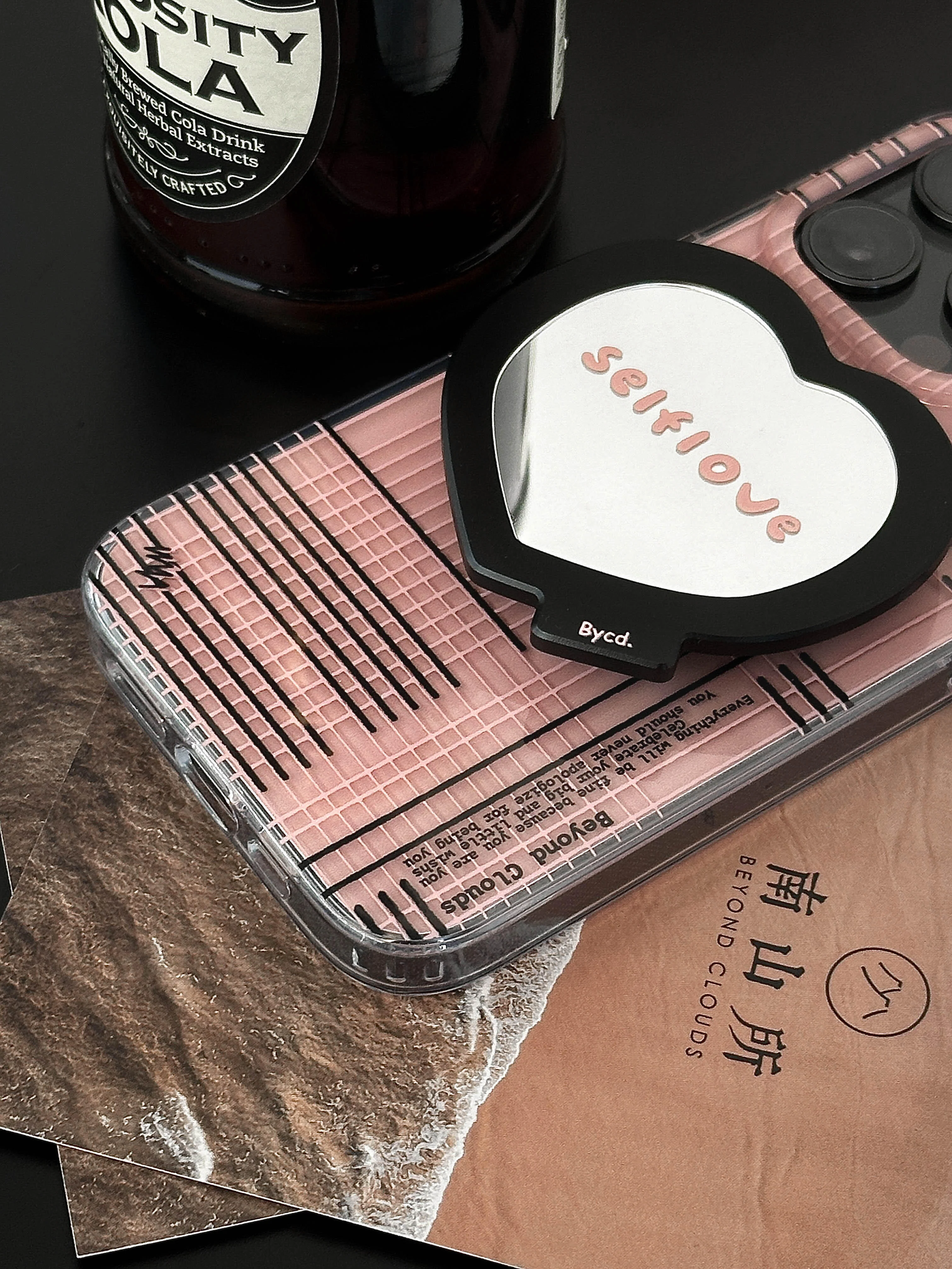 Selflove Pink Black Printed Phone Case