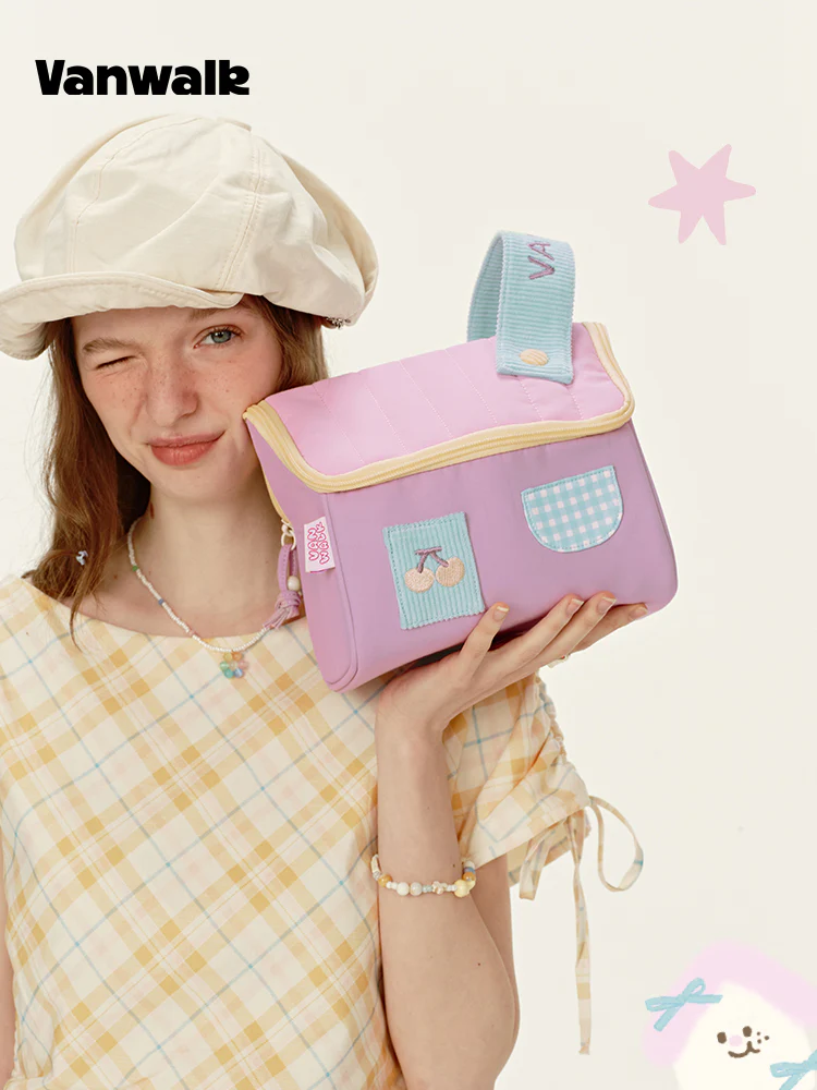 Vanwalk Cherry House Portable Makeup Pouch