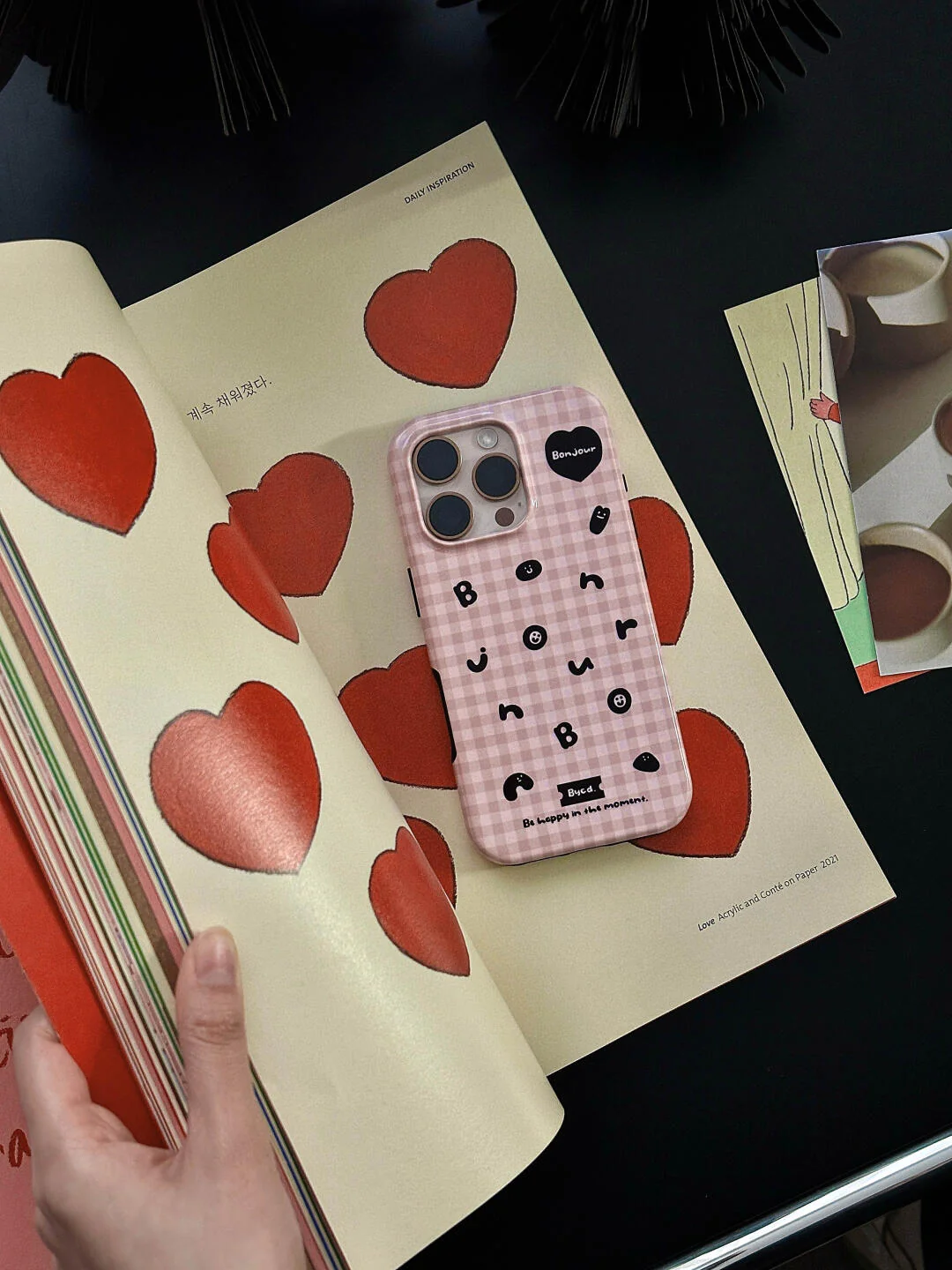 Alphabet Plaid Double Layer Phone Case