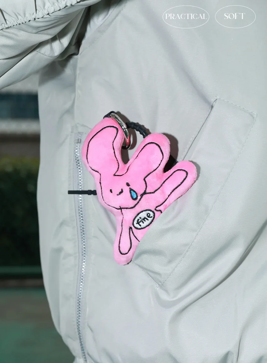 Crying Pink Rabbit Bag Charm