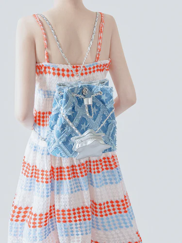 Star Tassel Denim Shoulder Bag