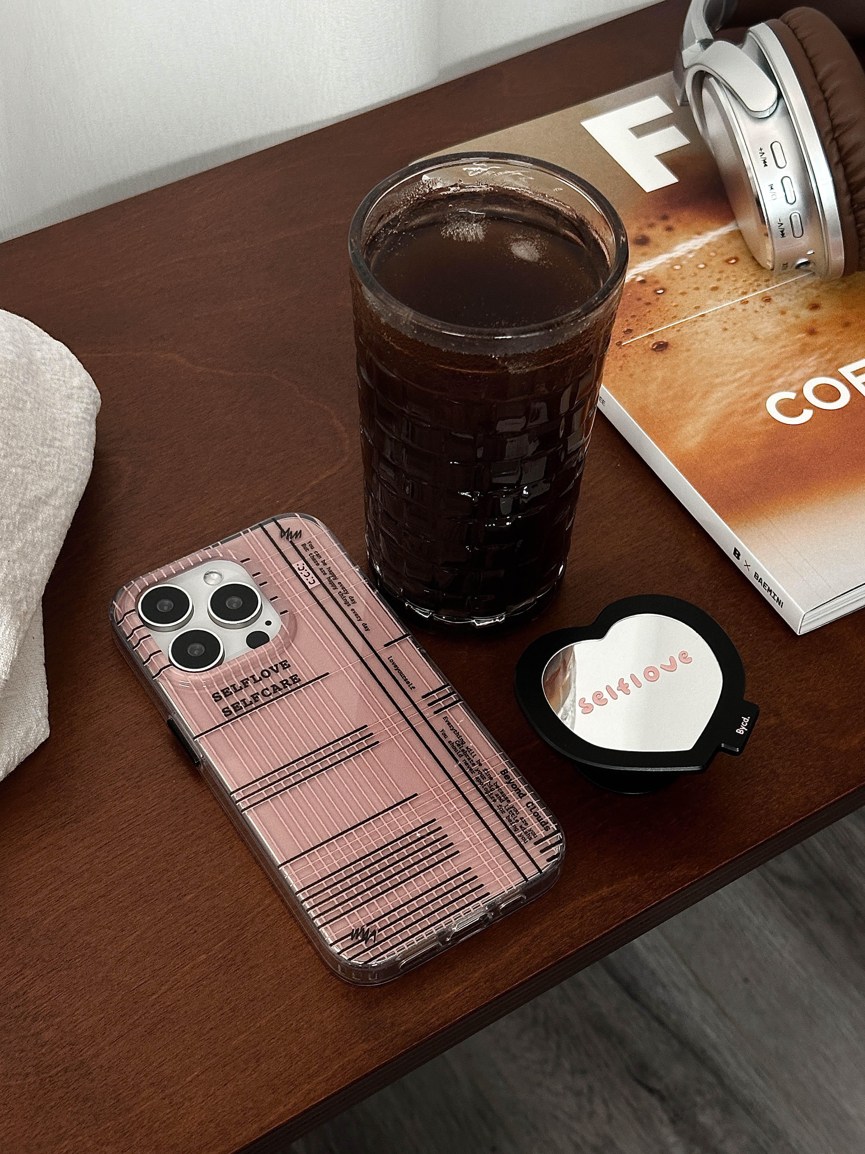 Selflove Pink Black Printed Phone Case