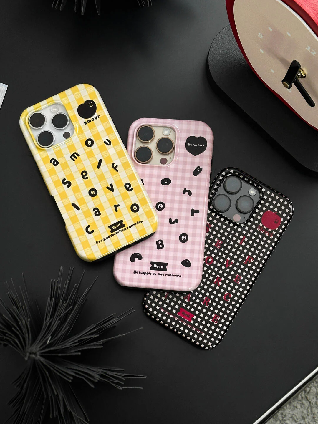 Alphabet Plaid Double Layer Phone Case