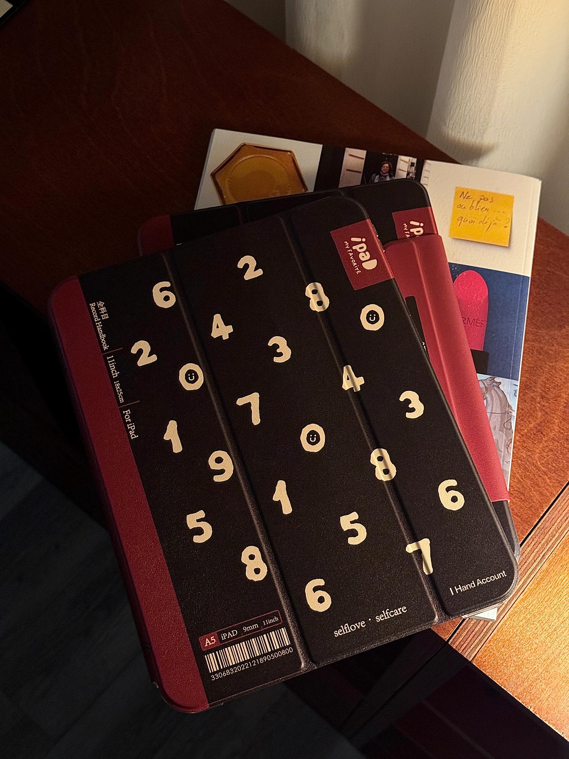 Black Red Number iPad Case