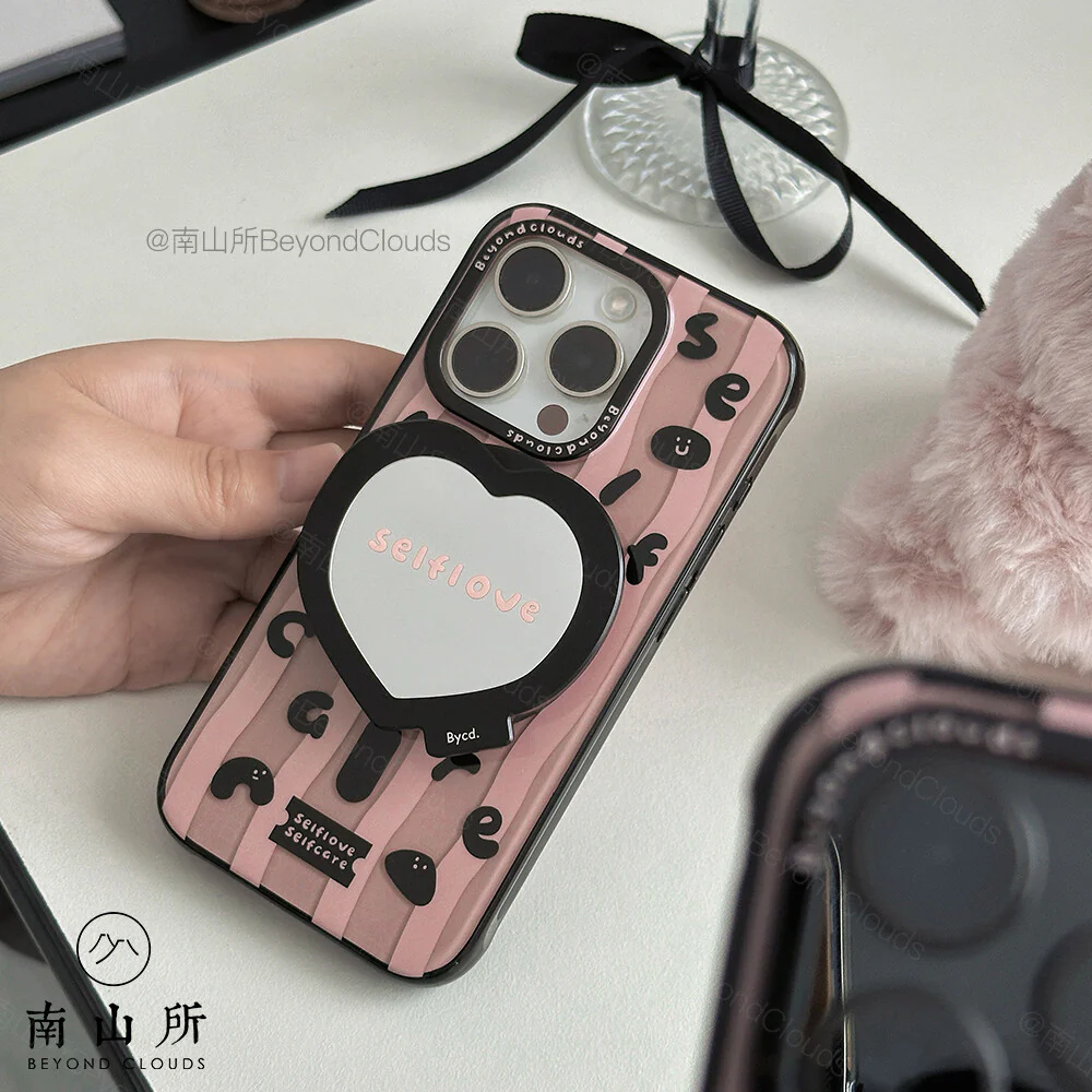 Selflove Pink Black Waves Printed Phone Case