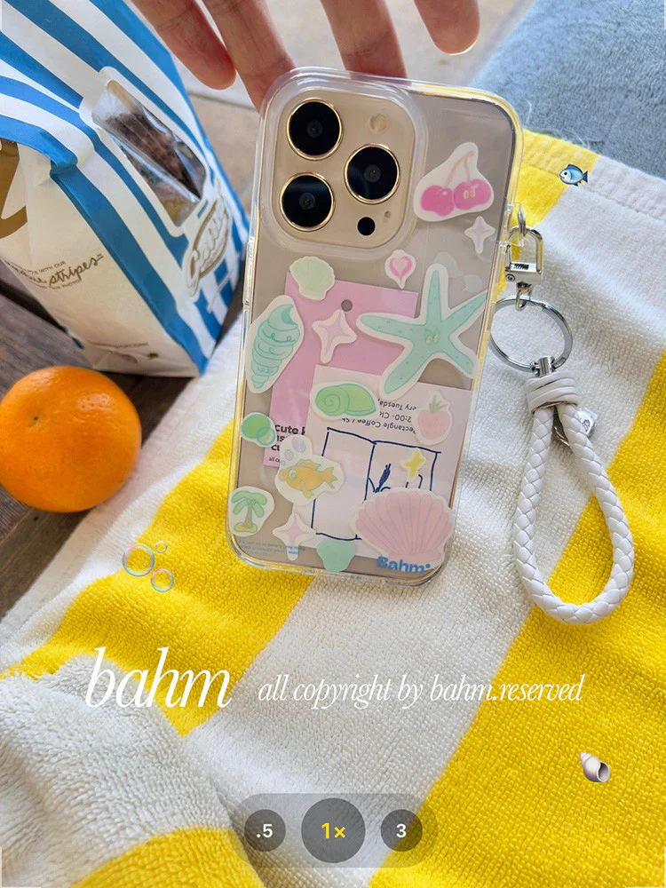 Starfish Printed Clear Phone Case