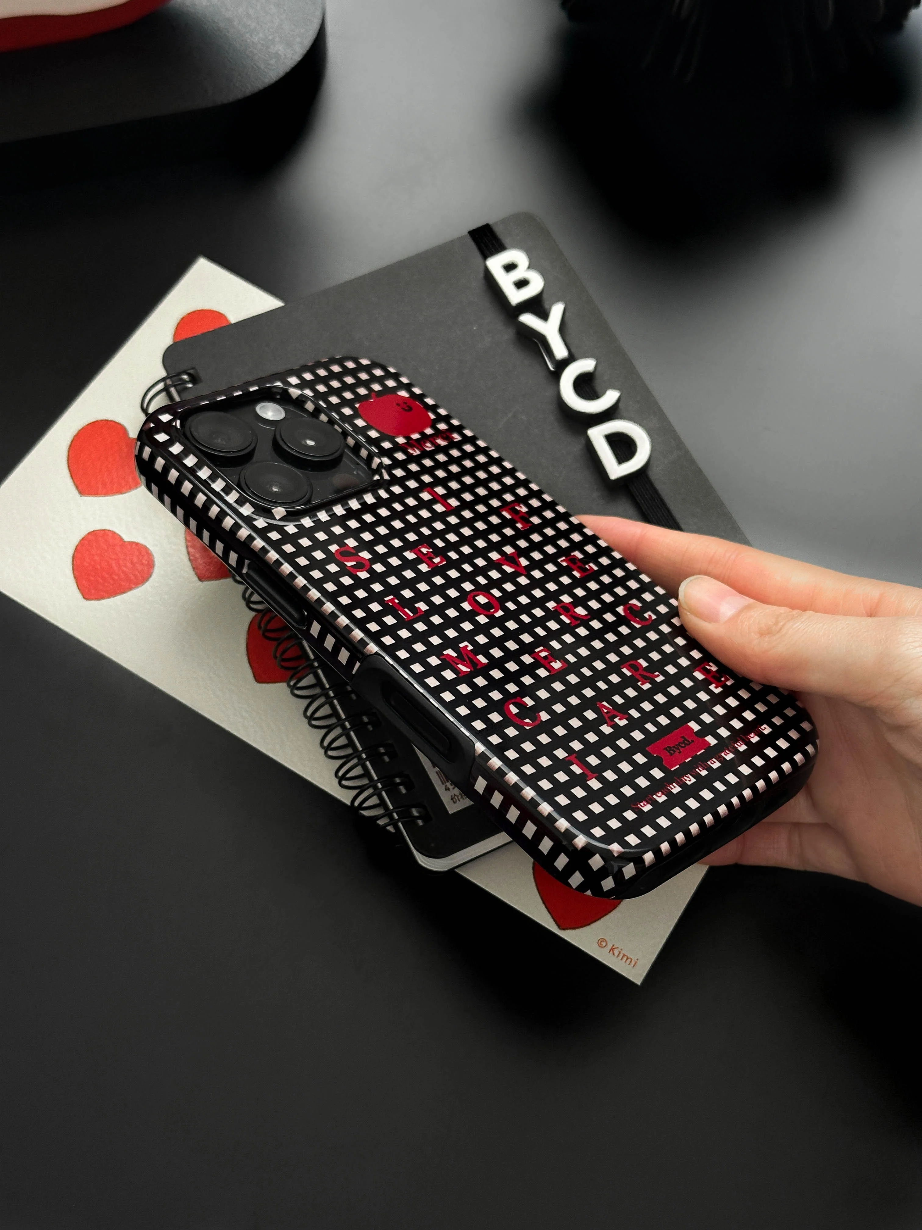 Alphabet Plaid Double Layer Phone Case