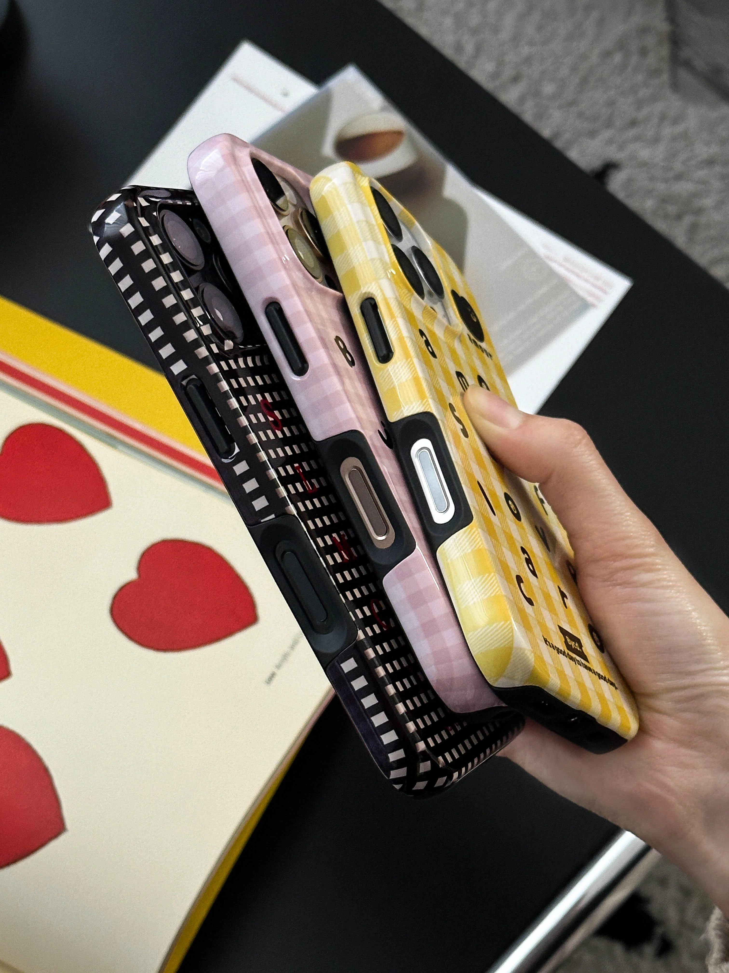 Alphabet Plaid Double Layer Phone Case