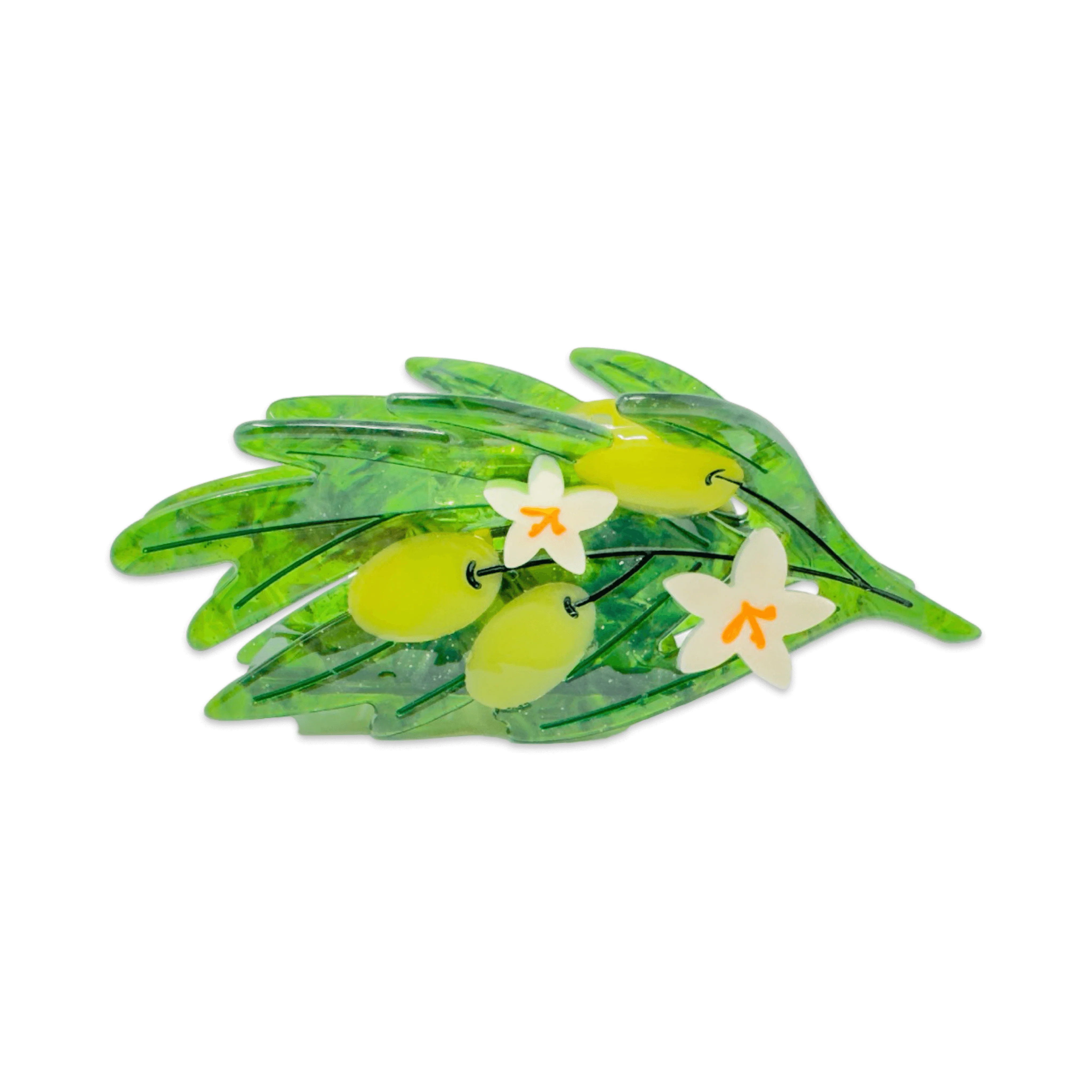 Large Olive Branch Hair Claw Clip
