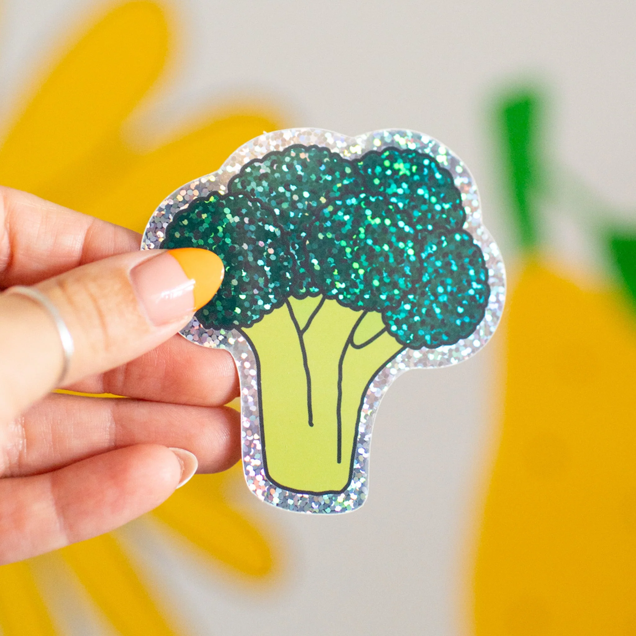 Glitter Broccoli Sticker