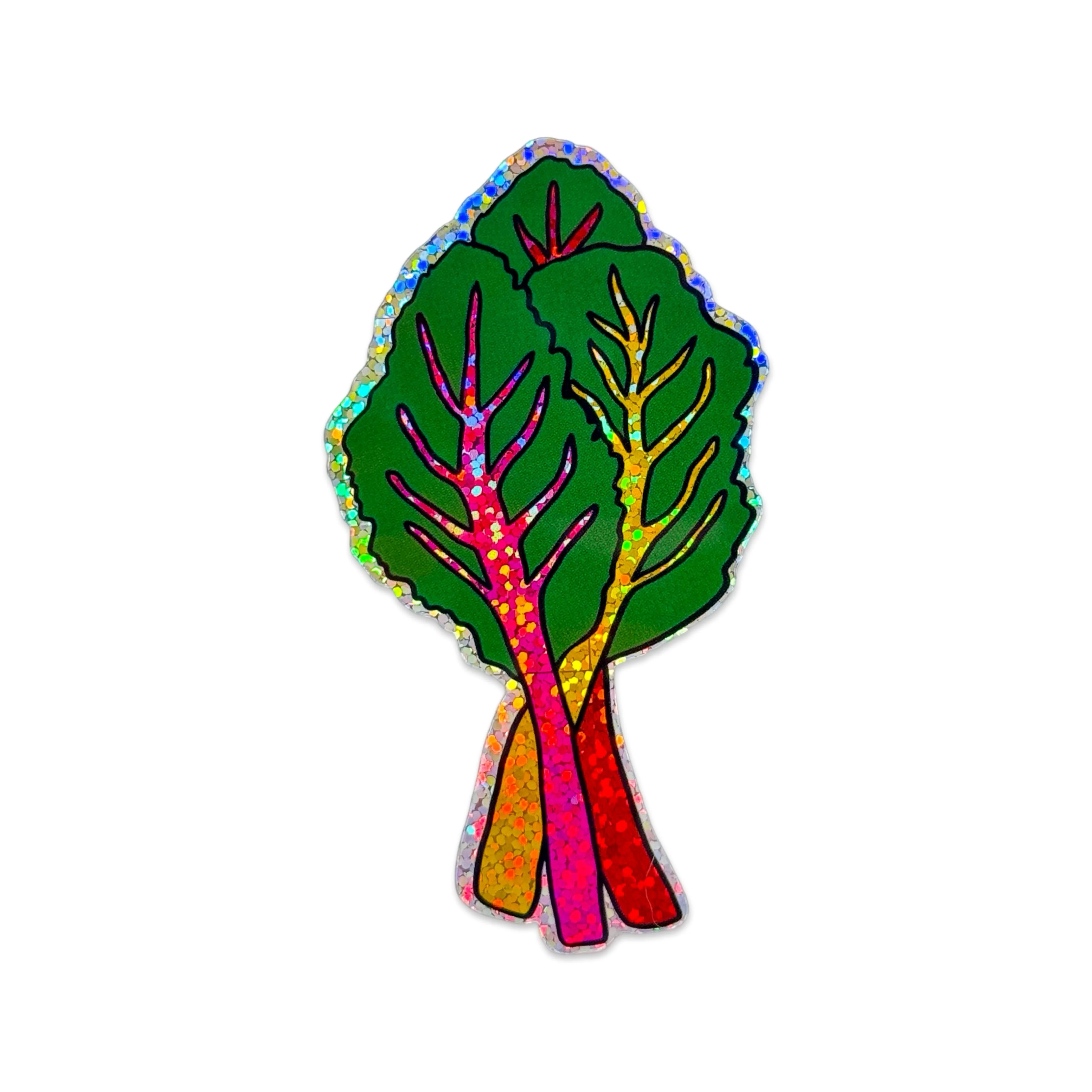 Glitter Rainbow Chard Sticker