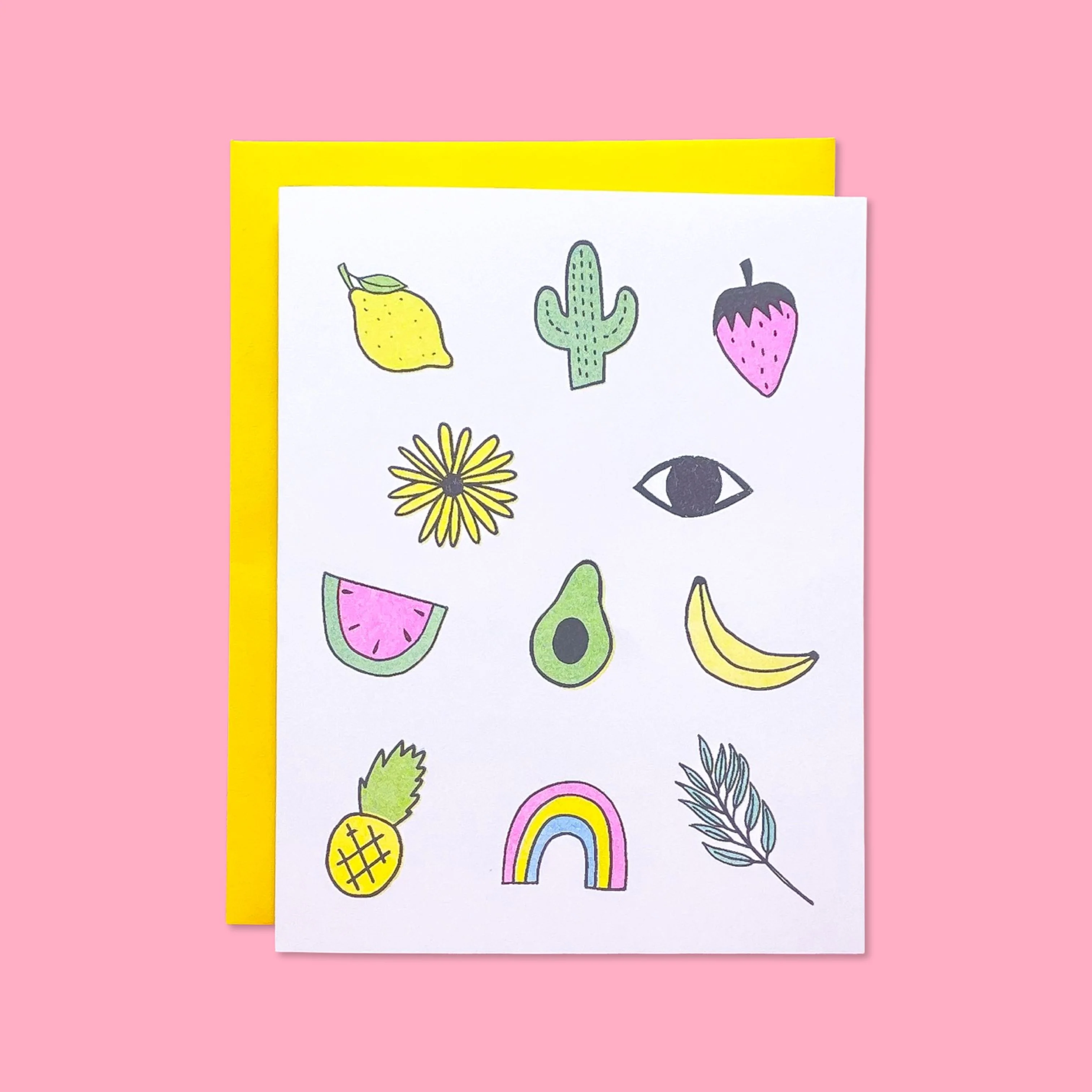 Fruits and Flowers Everyday Risograph Card