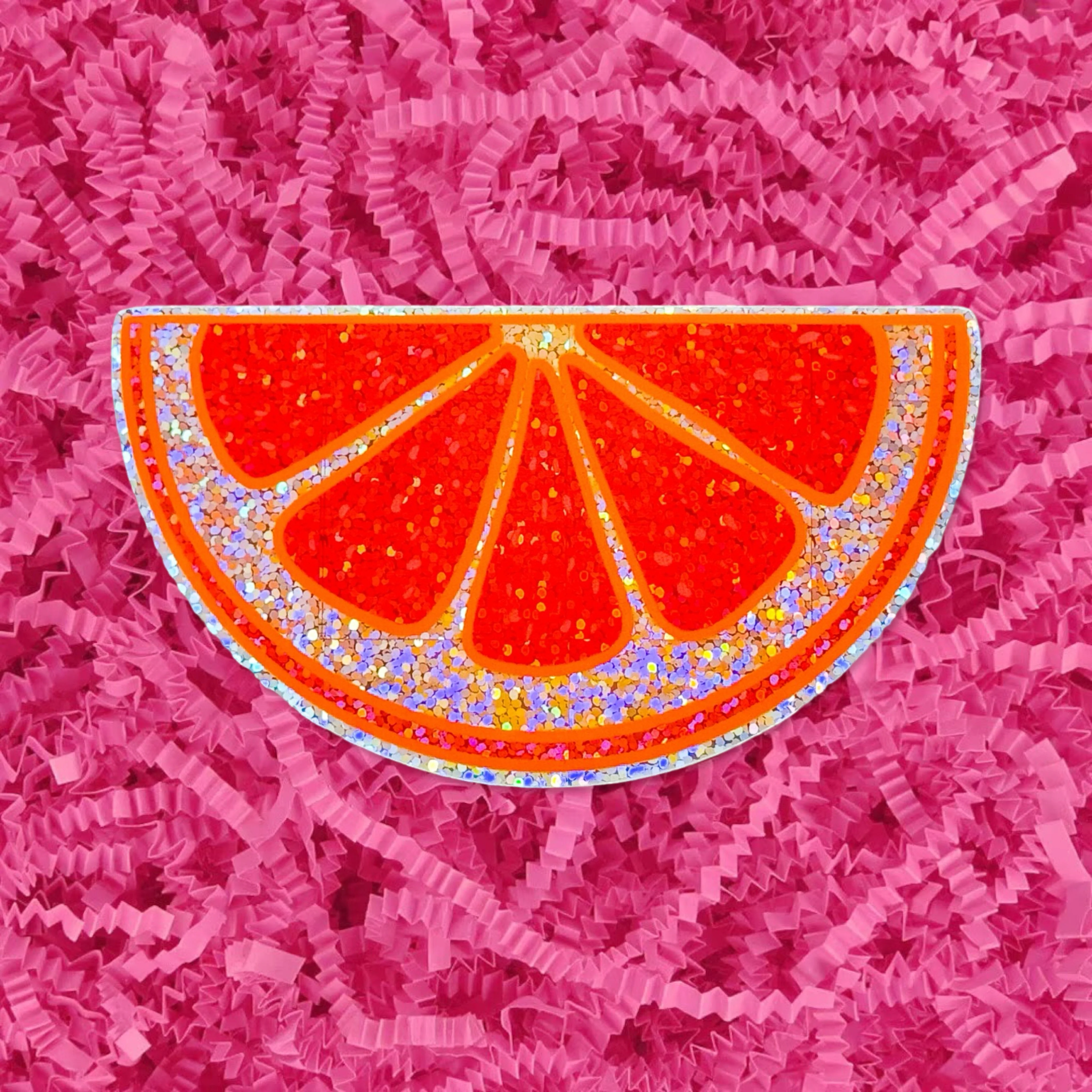 Glitter Grapefruit Slice Sticker