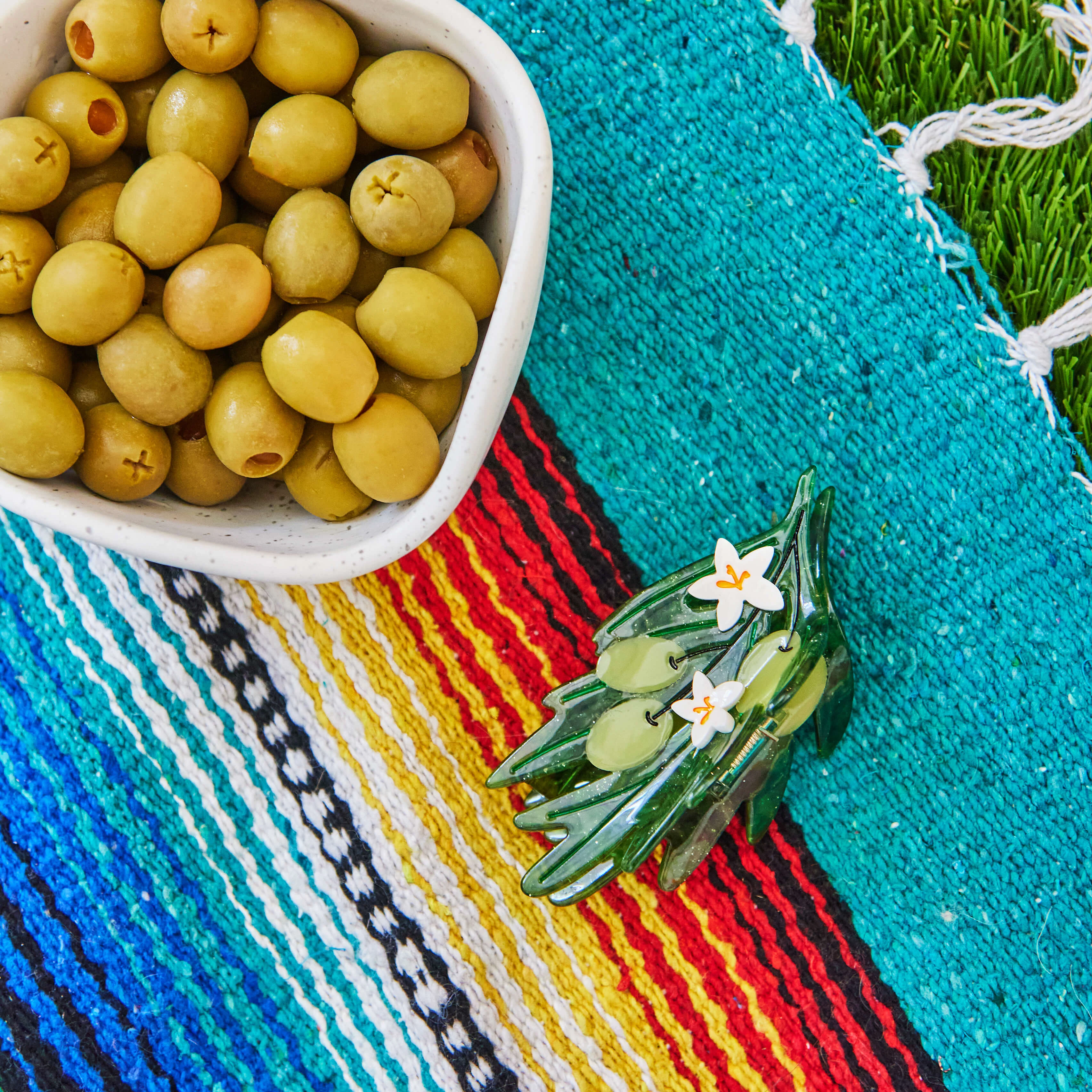 Large Olive Branch Hair Claw Clip