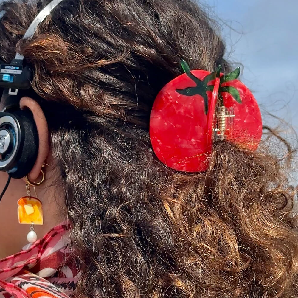 Midi Tomato Hair Claw Clip