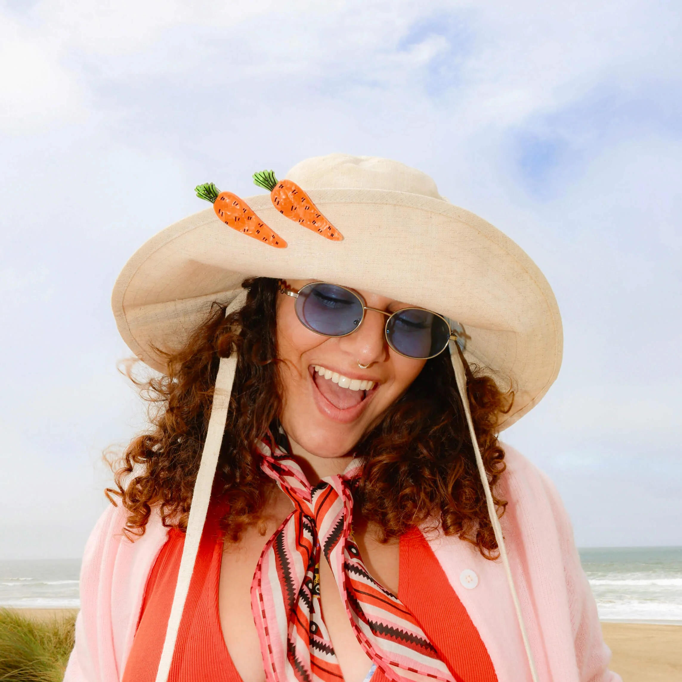 Carrot Alligator Hair Clip Set