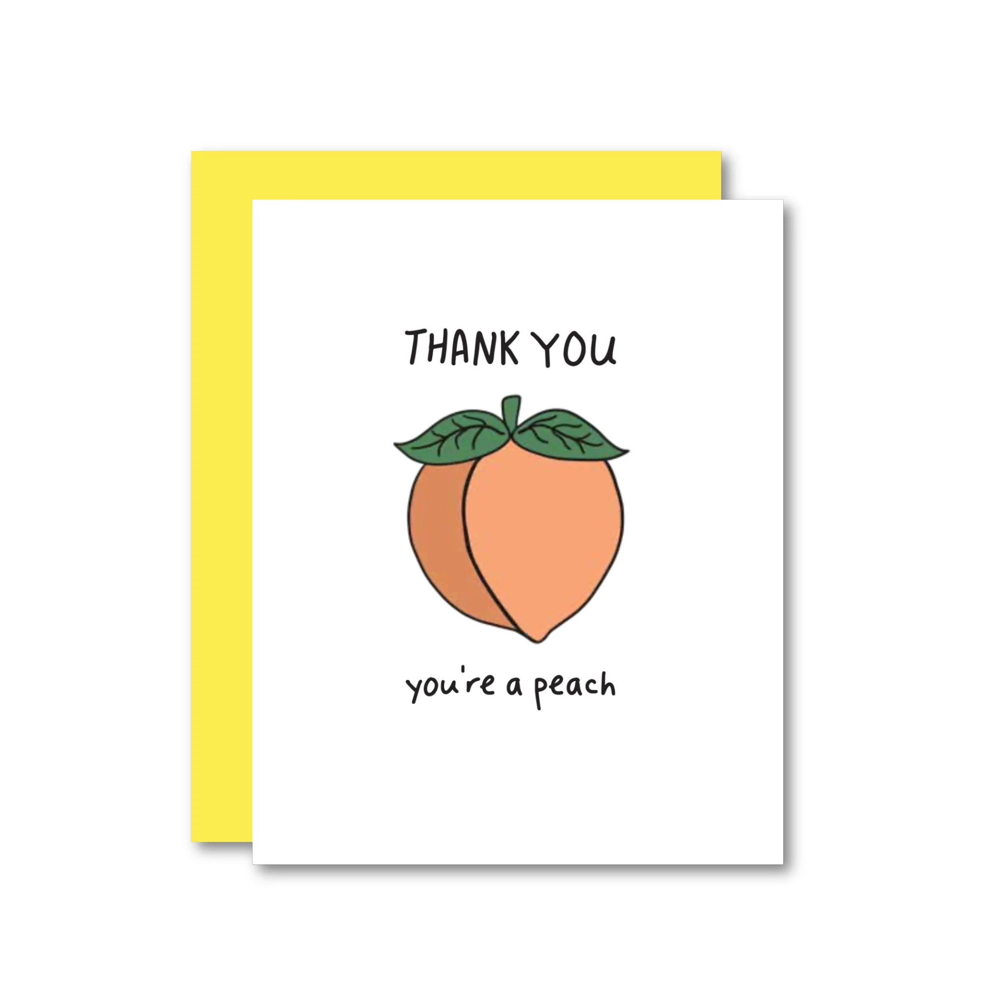 Thank You Peach Risograph Card