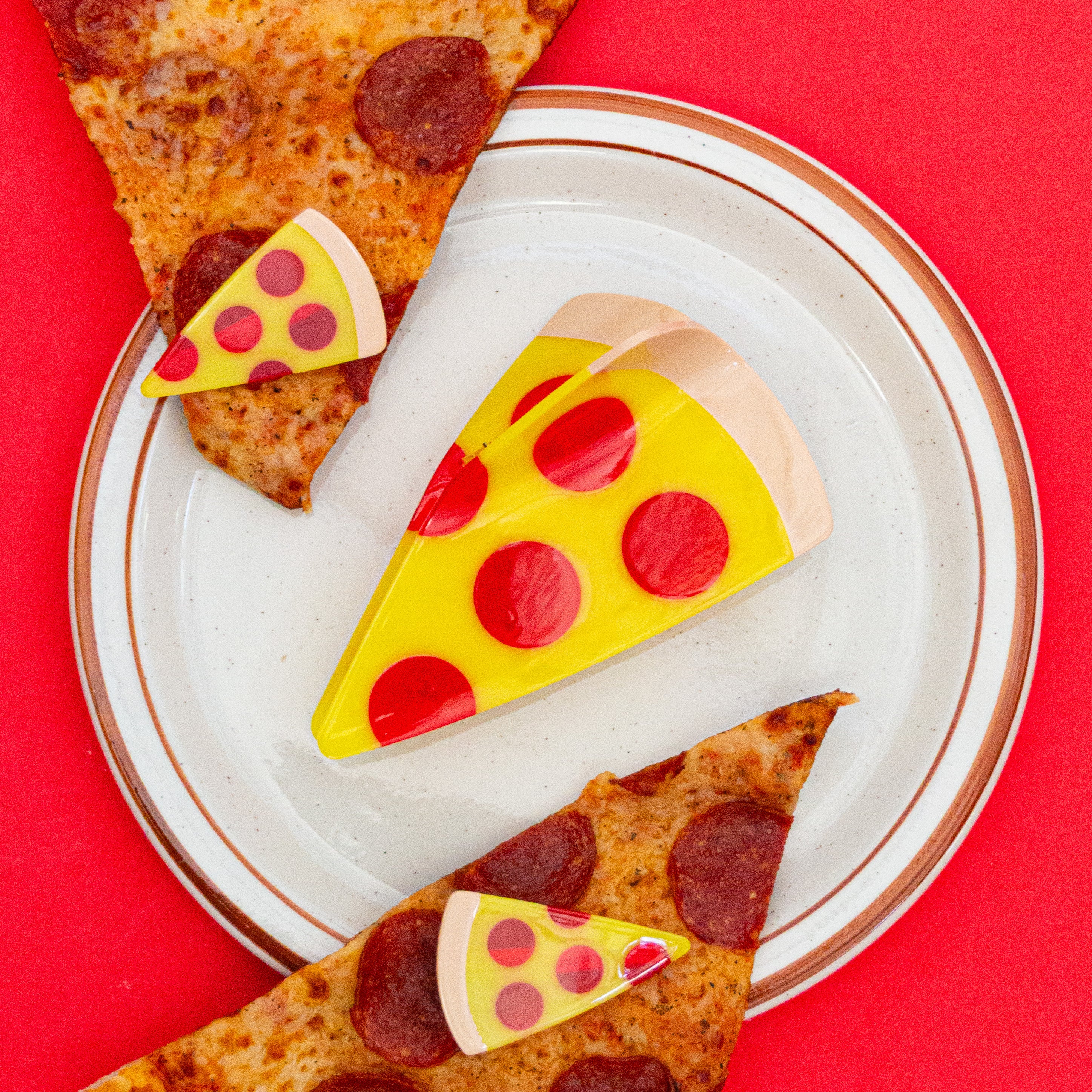 XL Pizza Hair Claw Clip