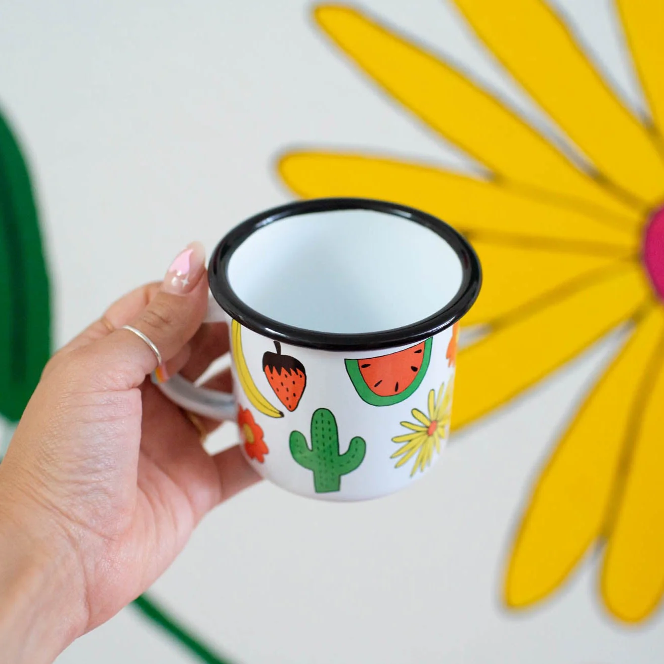 Fruits & Flowers Enamel Mug
