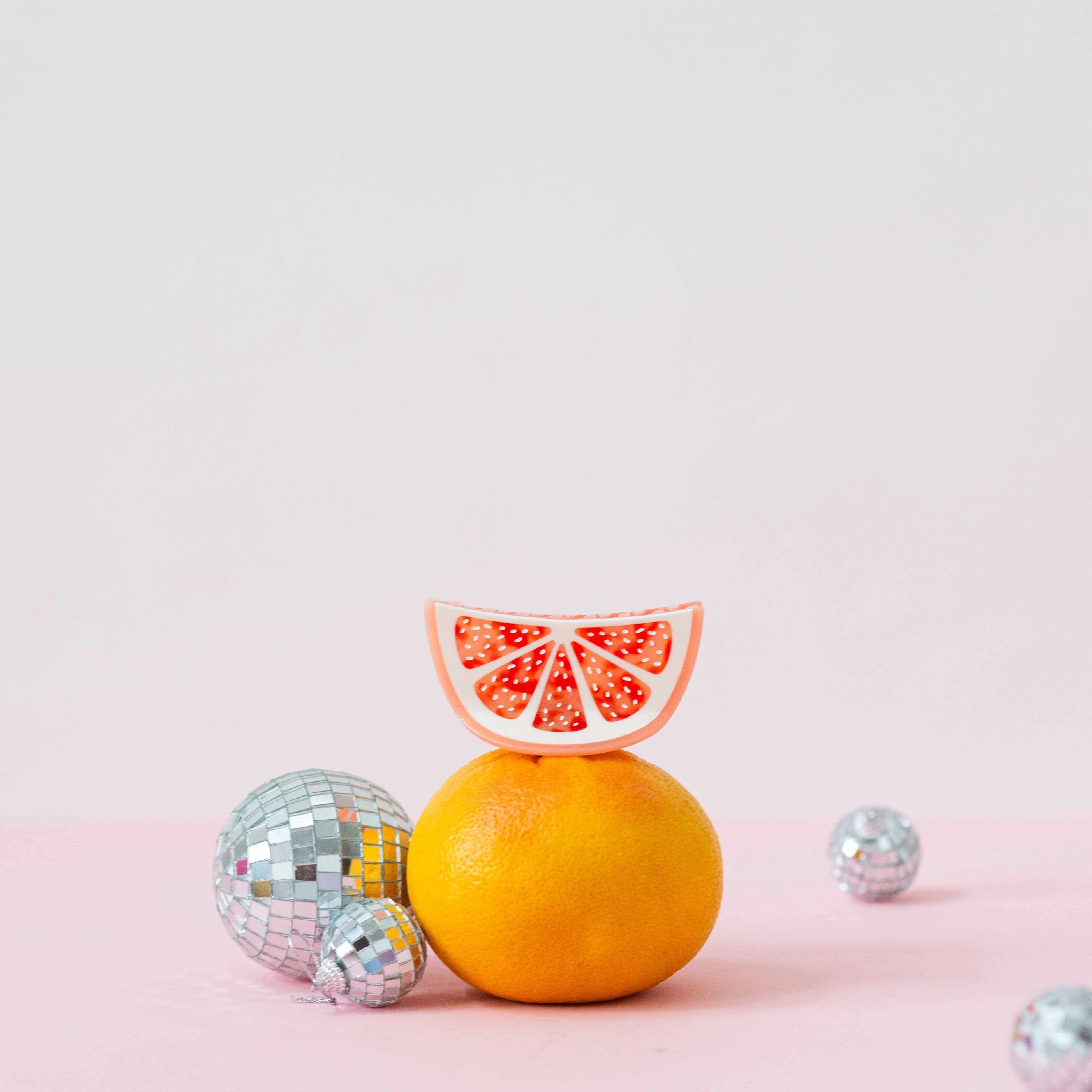 Large Grapefruit Slice Hair Claw Clip