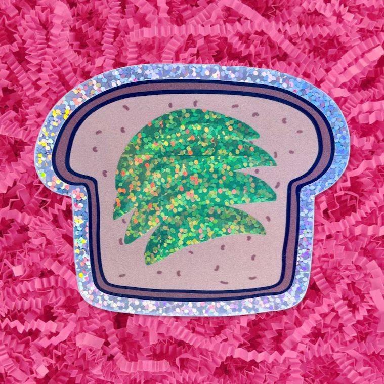 Glitter Avocado Toast Sticker