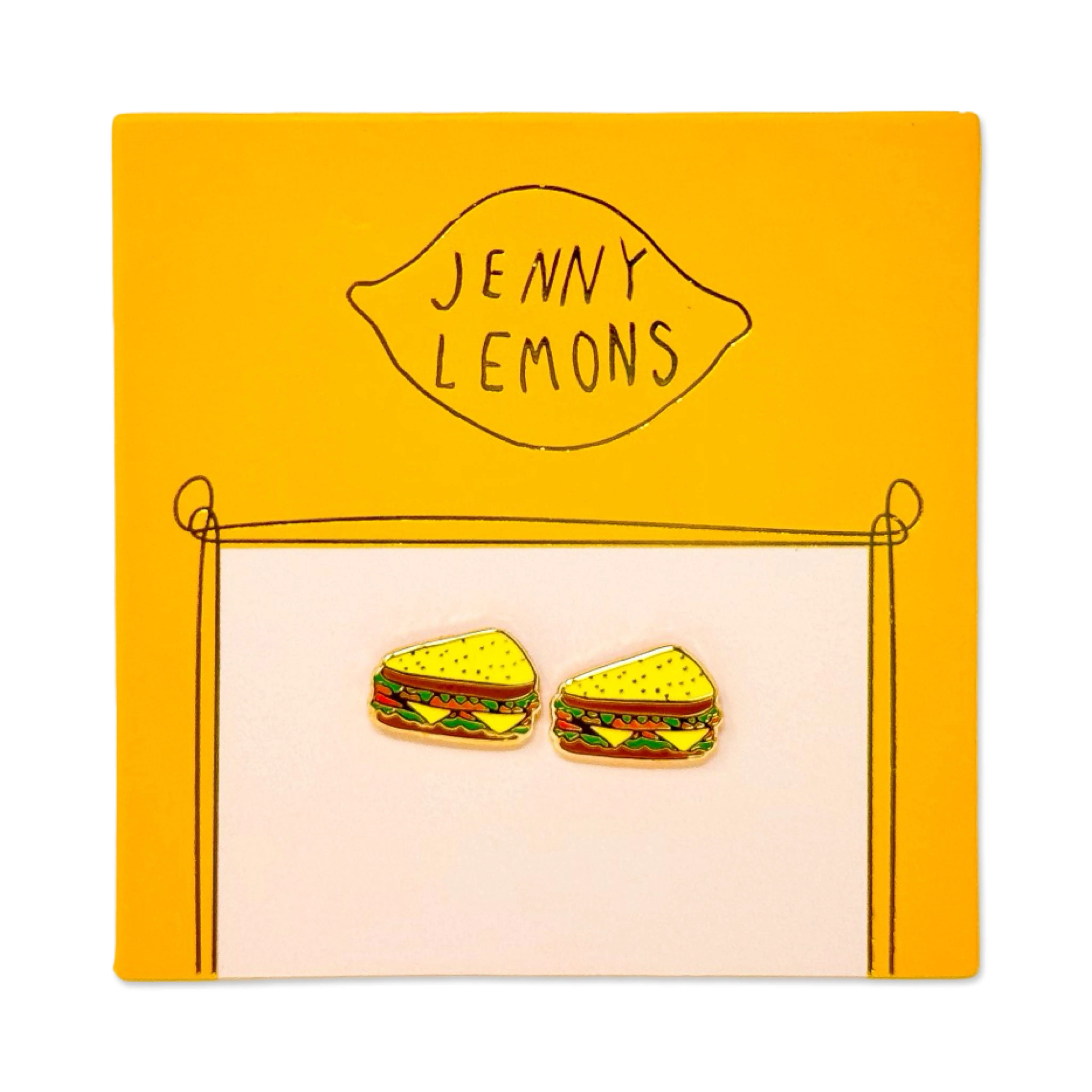 Deli Sandwich Enamel Earrings