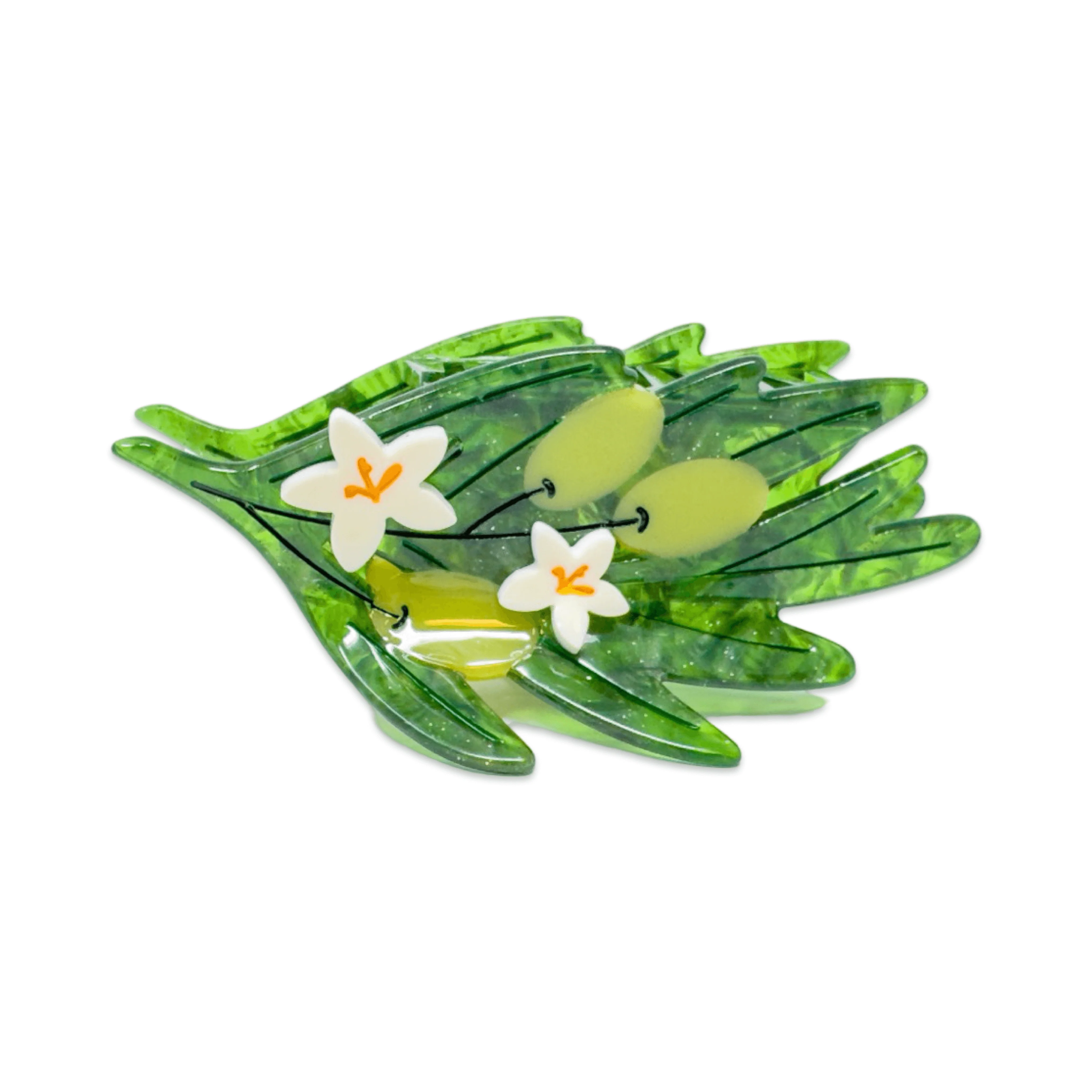 Large Olive Branch Hair Claw Clip