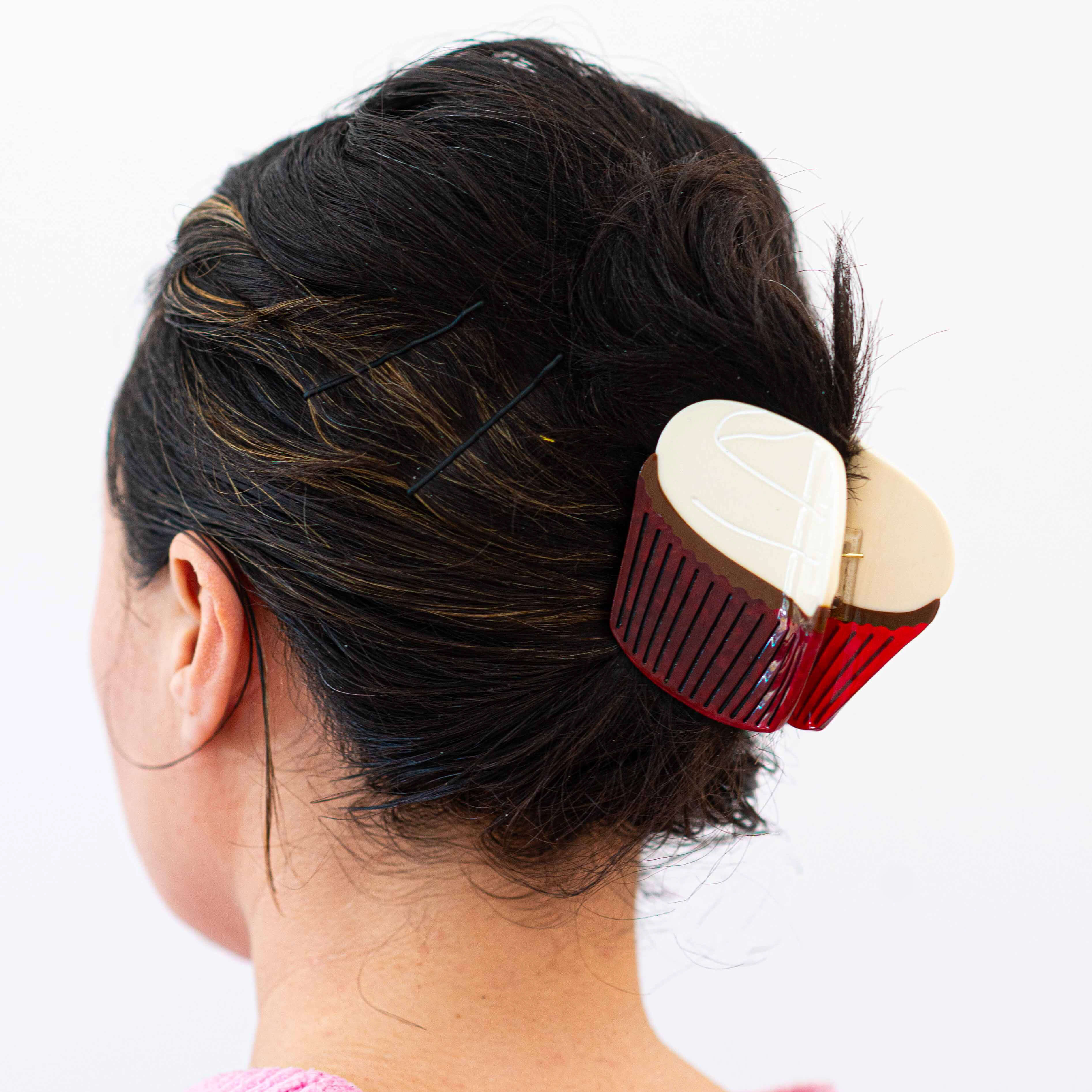 Midi Red Velvet Cupcake Hair Claw Clip