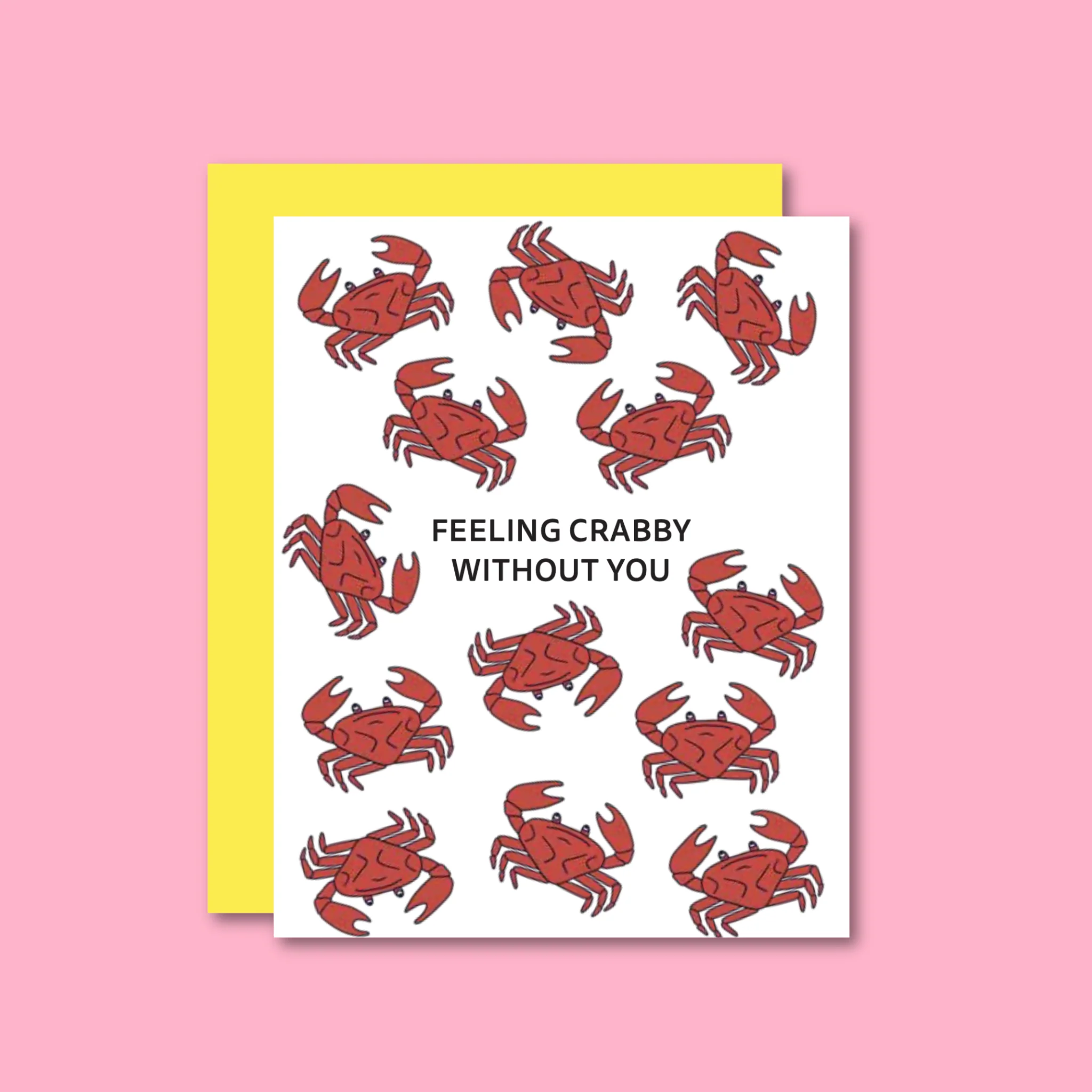 Crabby Without You Risograph Card