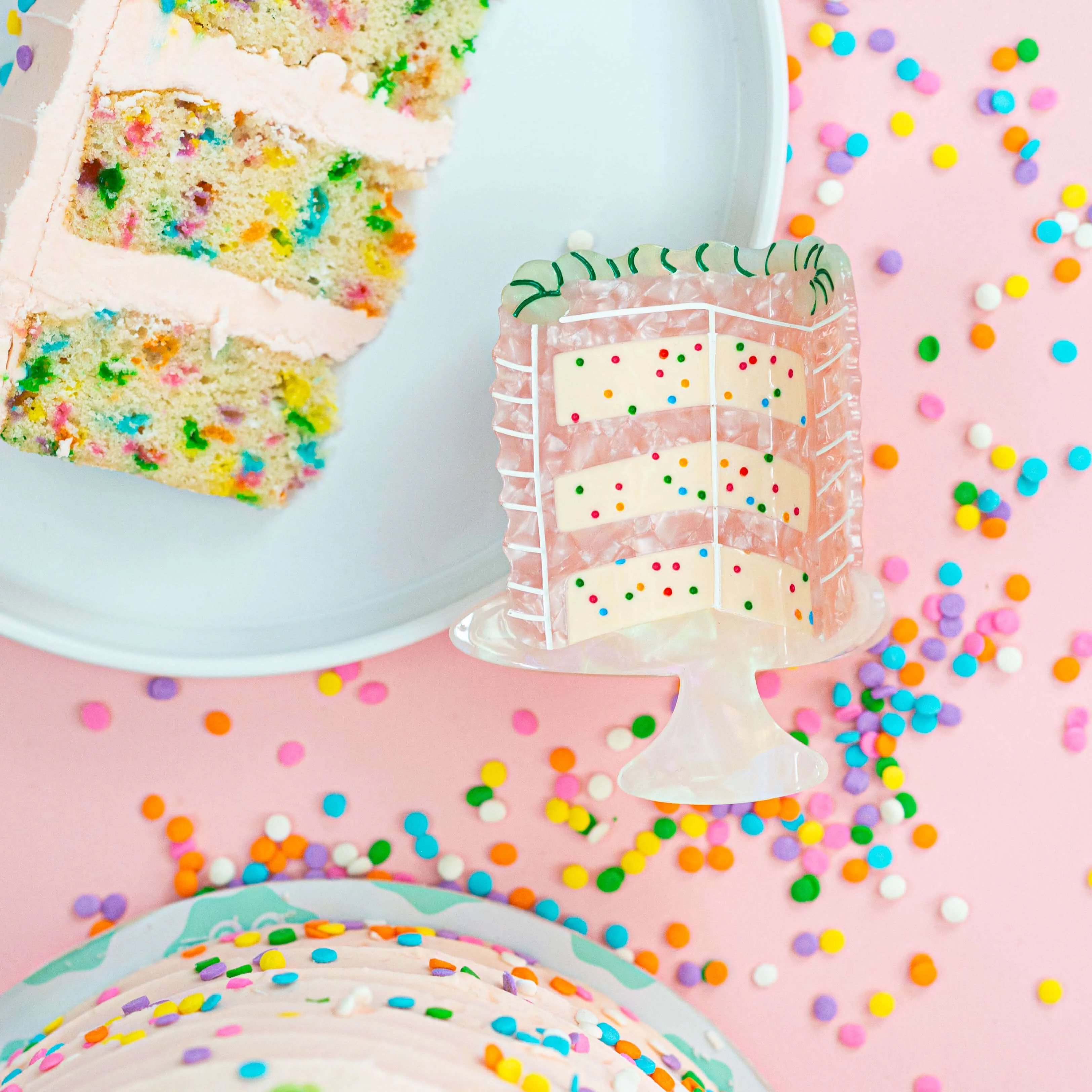 Large Confetti Cake Hair Claw Clip